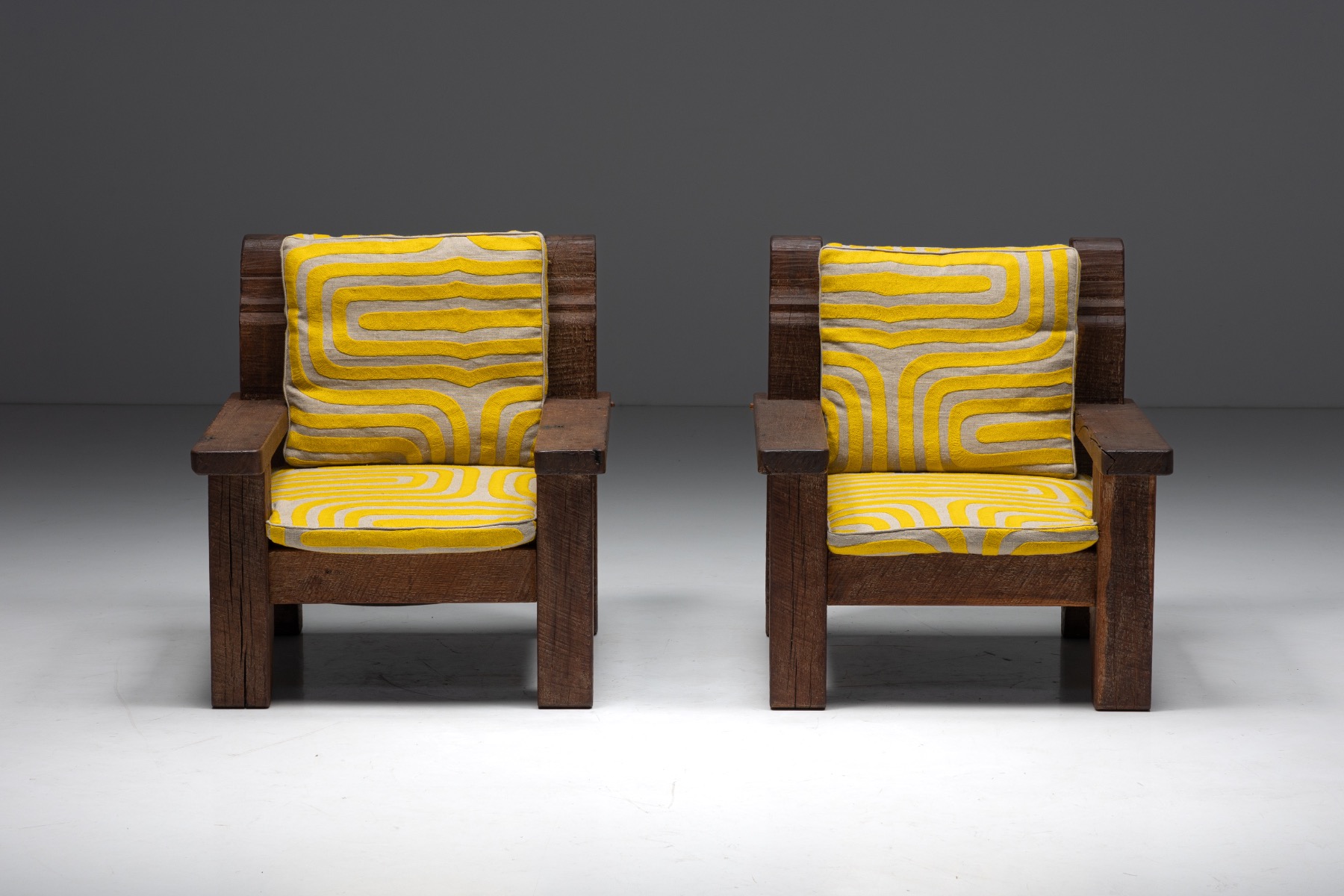 Brutalist Naive Lounge Chairs - 1950s