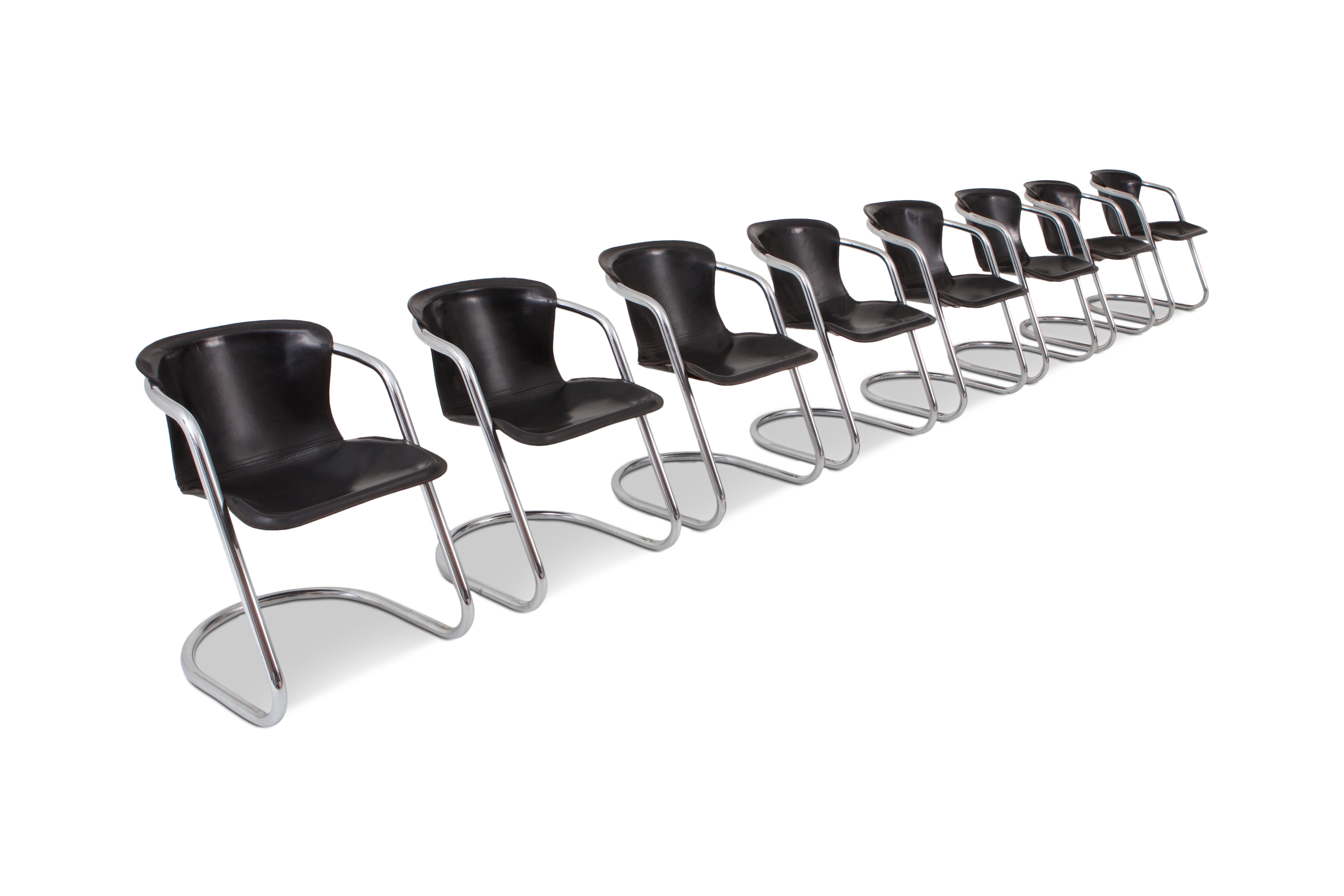 Tubular Chrome Dining Chairs, Willy Rizzo - 1970s