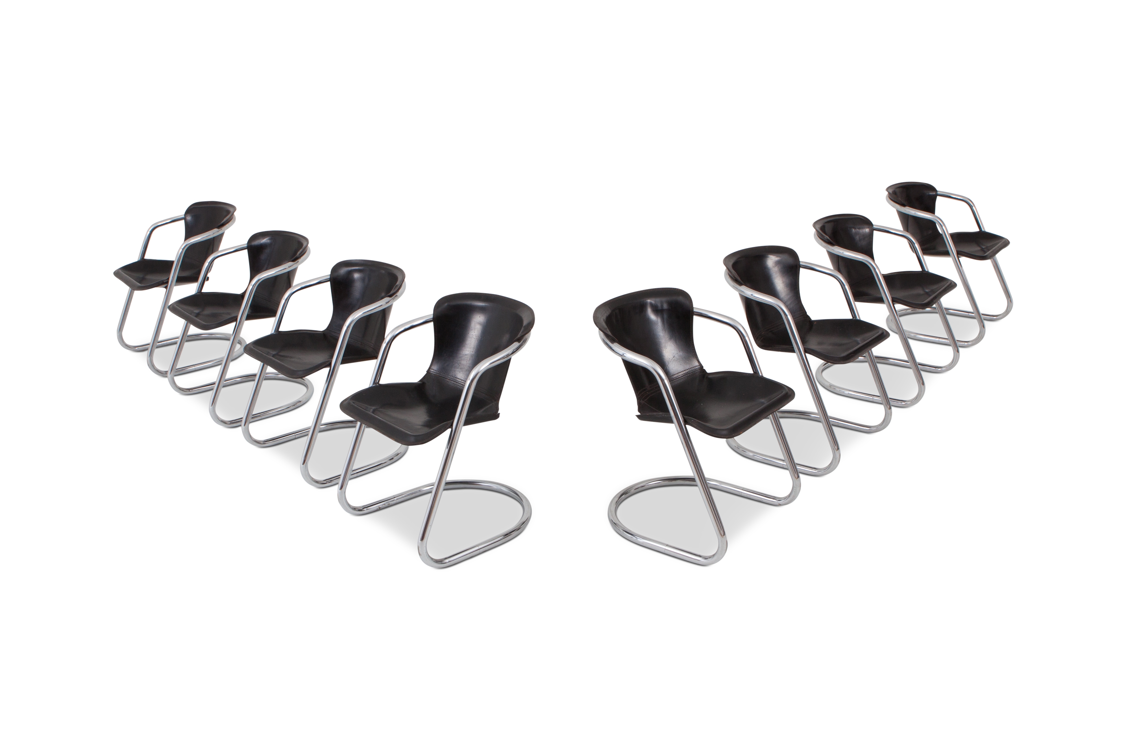 Tubular Chrome Dining Chairs, Willy Rizzo - 1970s
