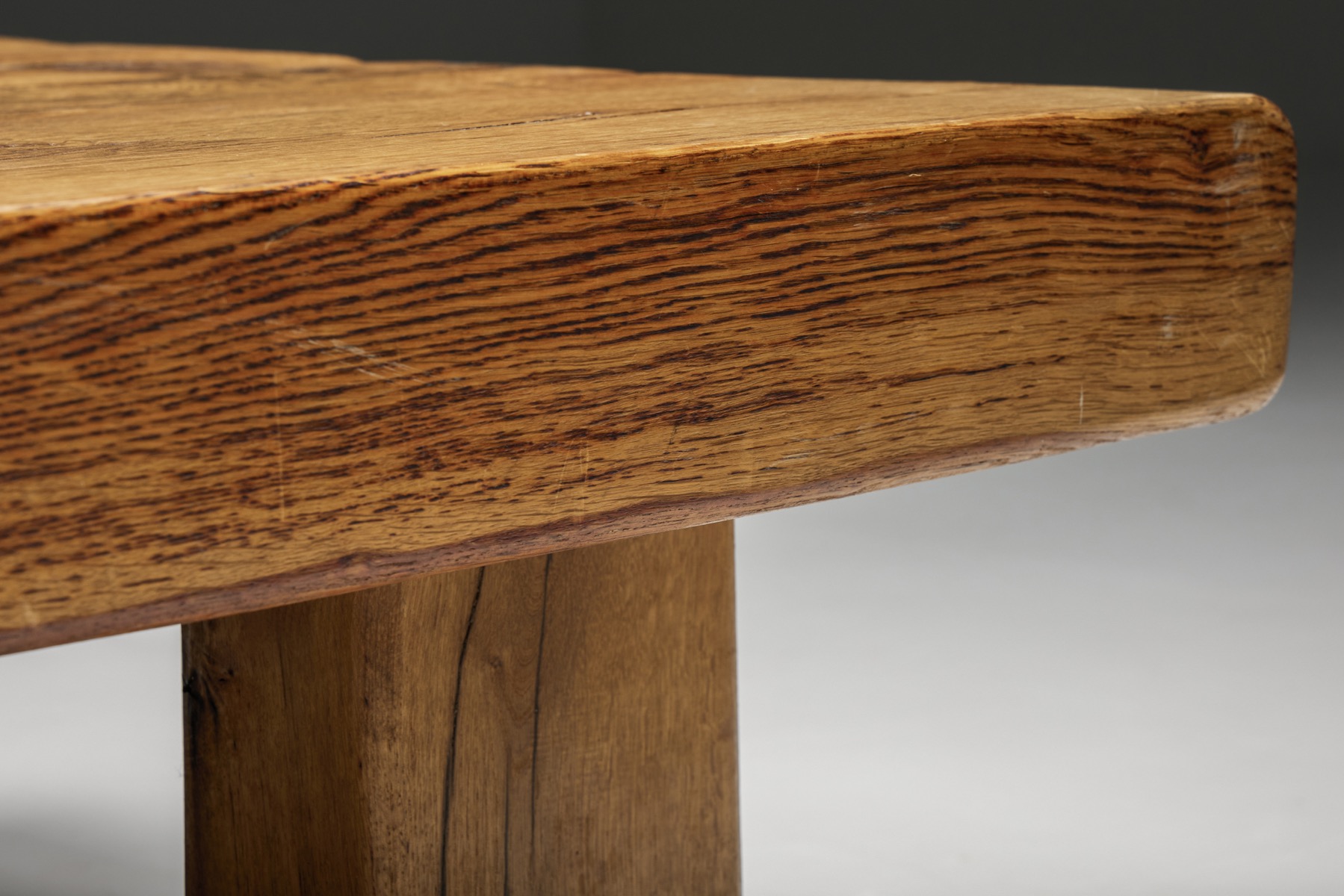 Brutalist Solid Wood Coffee Table - 1940's