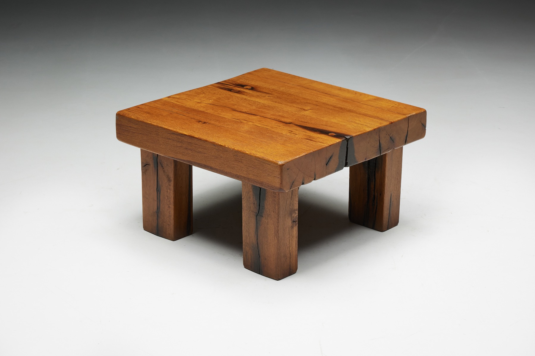 Brutalist Square Coffee Table - 1950s