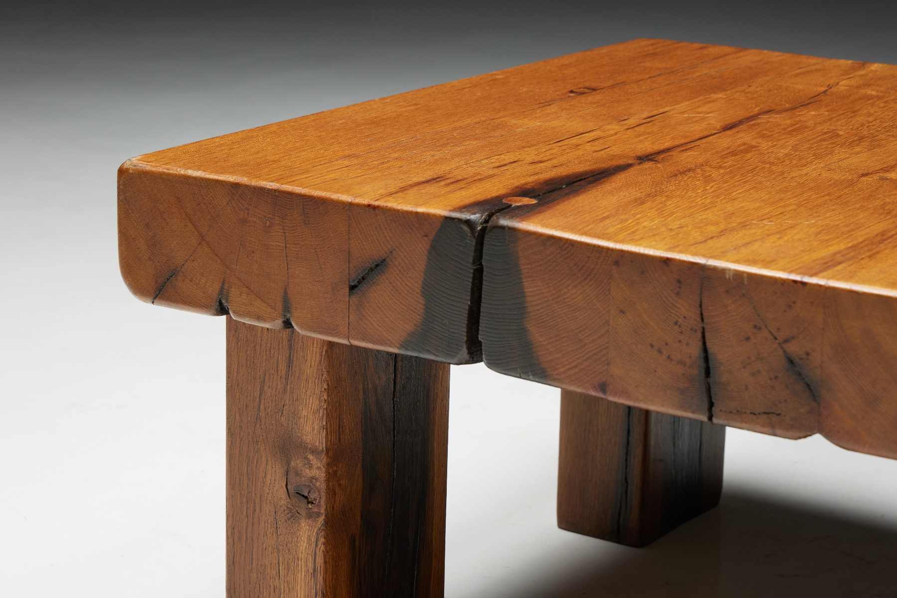 Brutalist Square Coffee Table - 1950s