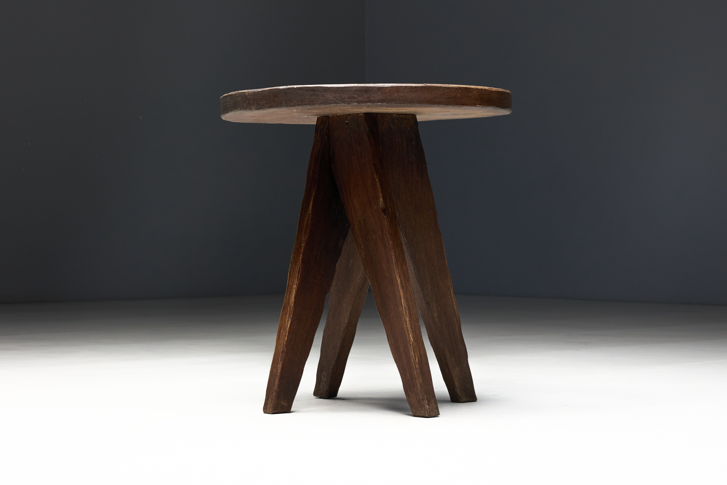Brutalist Wooden Tables, France - Mid-20th Century