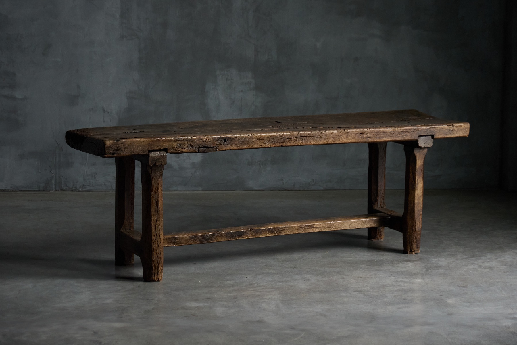 Brutalist Wabi Sabi Farmhouse Table - Early 20th Century