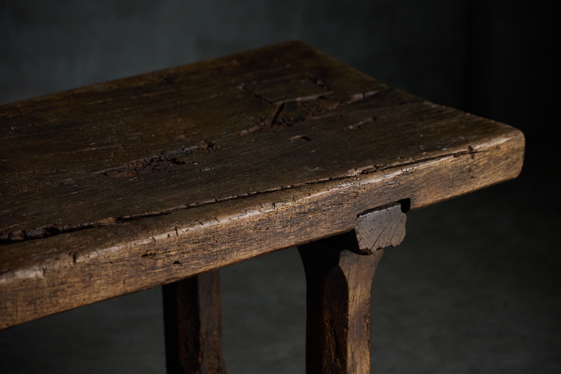 Brutalist Wabi Sabi Farmhouse Table - Early 20th Century