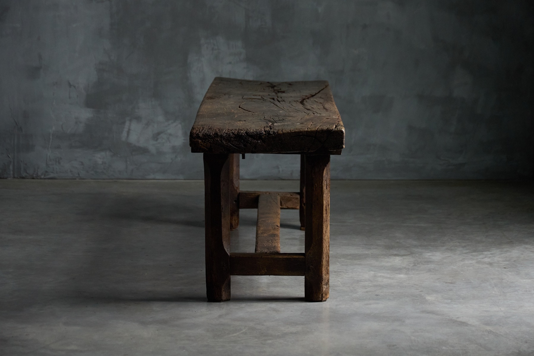 Brutalist Wabi Sabi Farmhouse Table - Early 20th Century