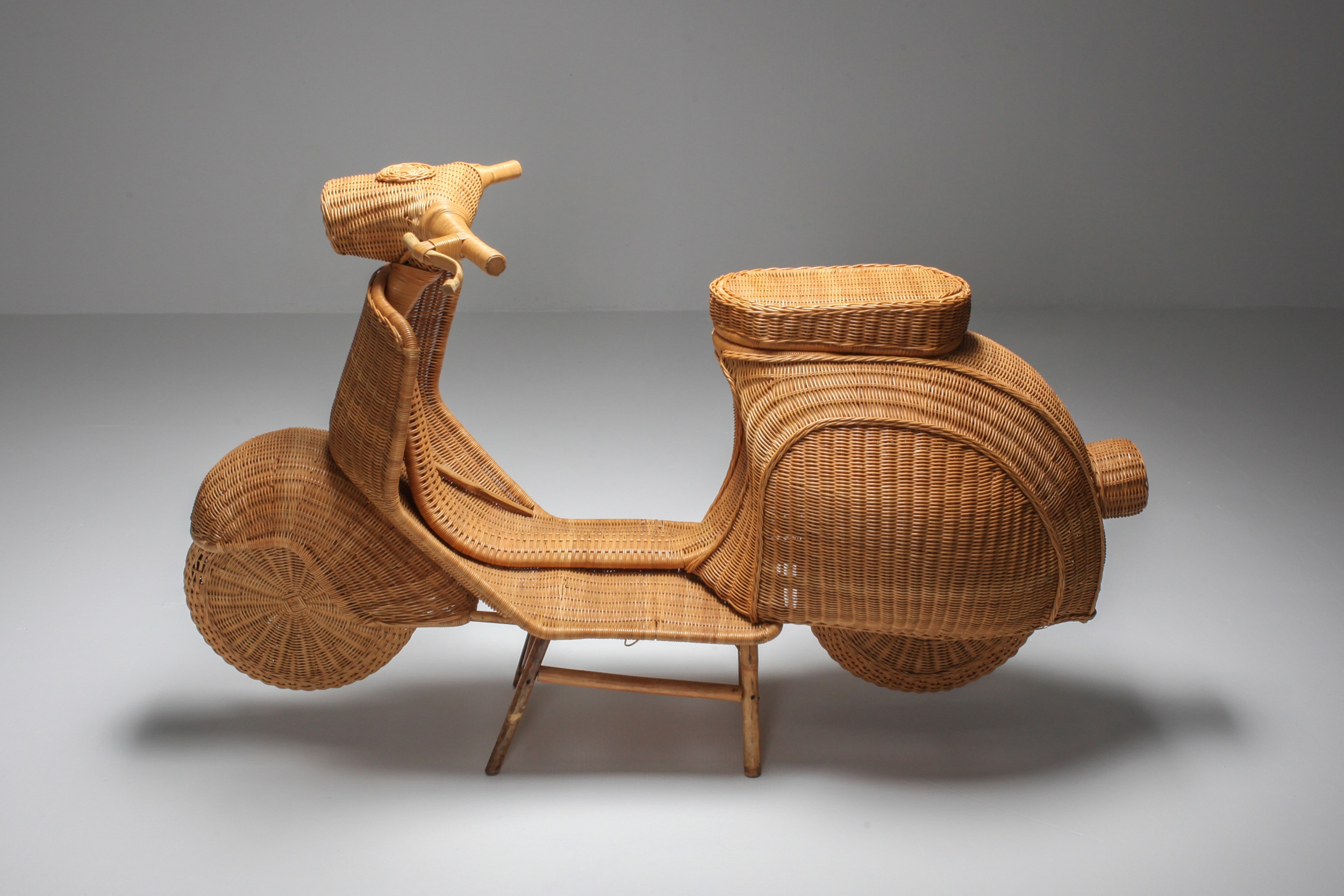 Bamboo wicker Vespa scooter - 1970s