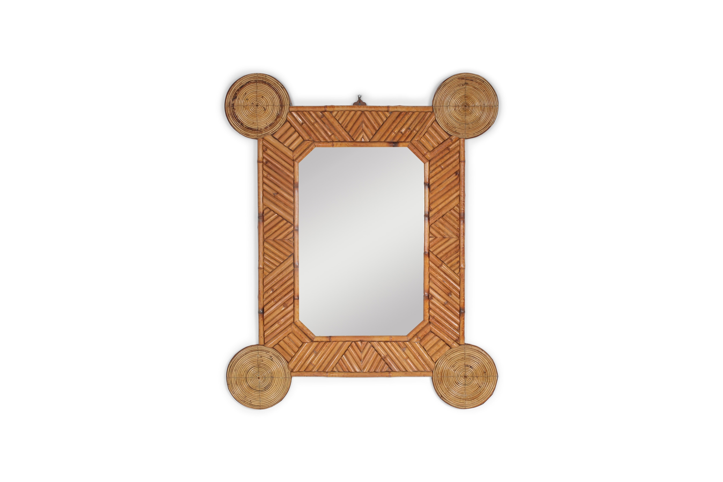 Bamboo and rattan mirror by Arpex - 1970s