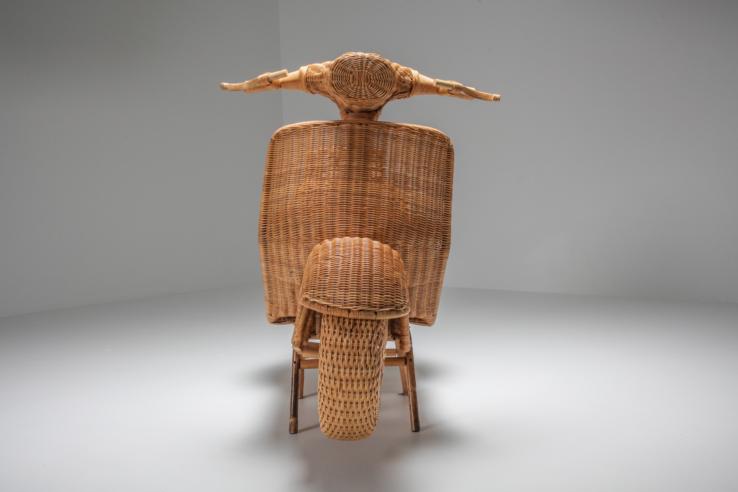 Bamboo wicker Vespa scooter - 1970s
