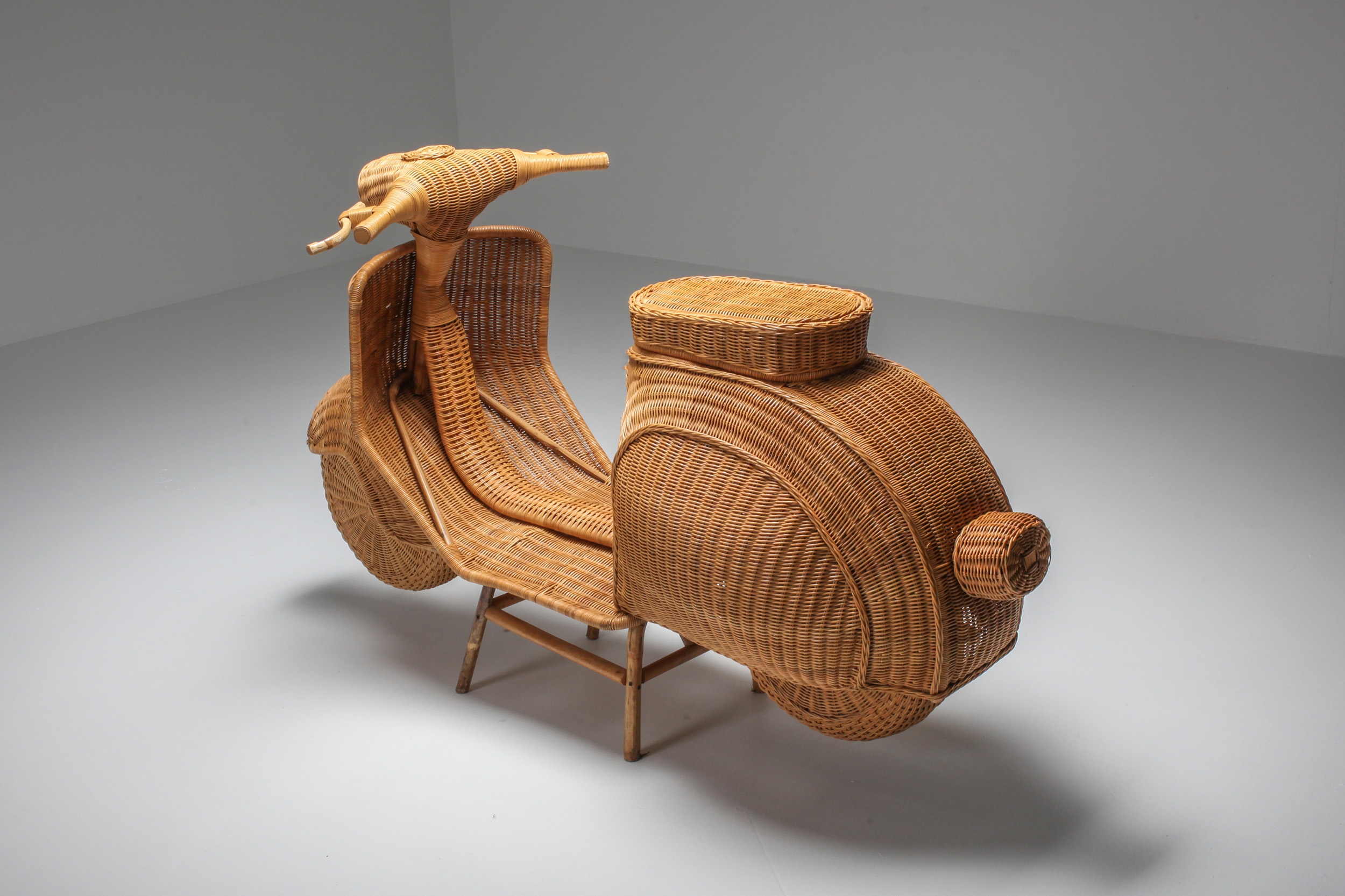 Bamboo wicker Vespa scooter - 1970s