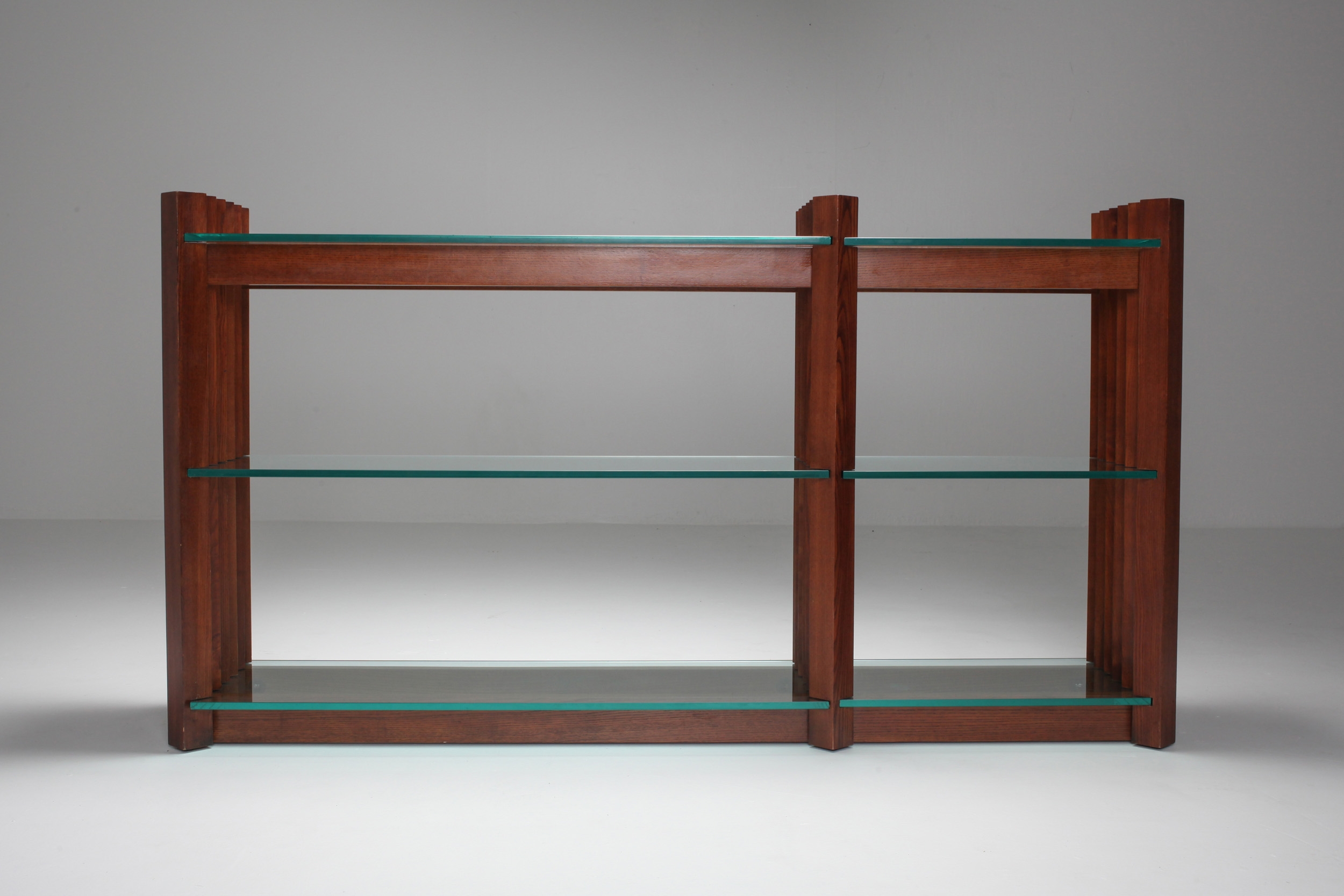 Scarpa console table in stained oak - 1960s