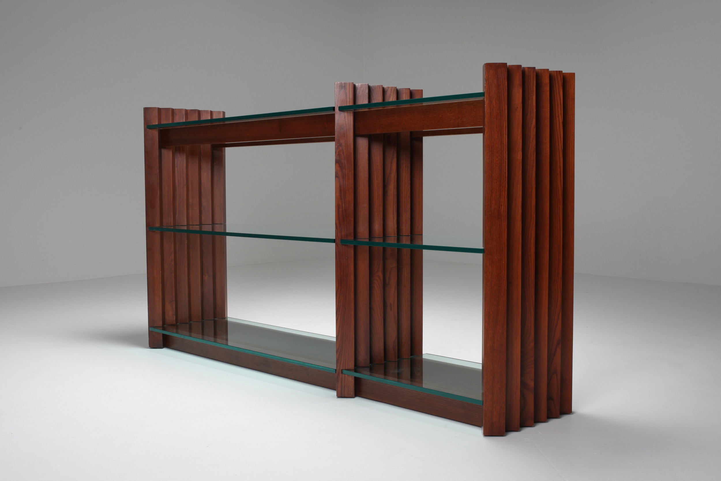 Scarpa console table in stained oak - 1960s