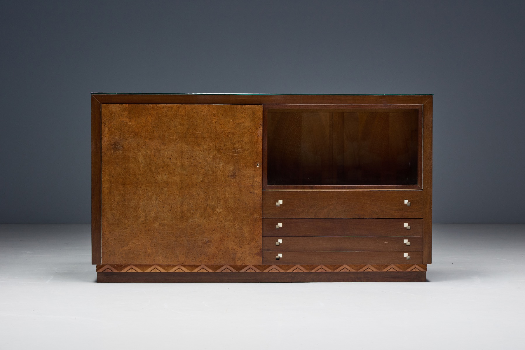 Burl Art Deco Credenza by Charles Van Beerleire - 1940s