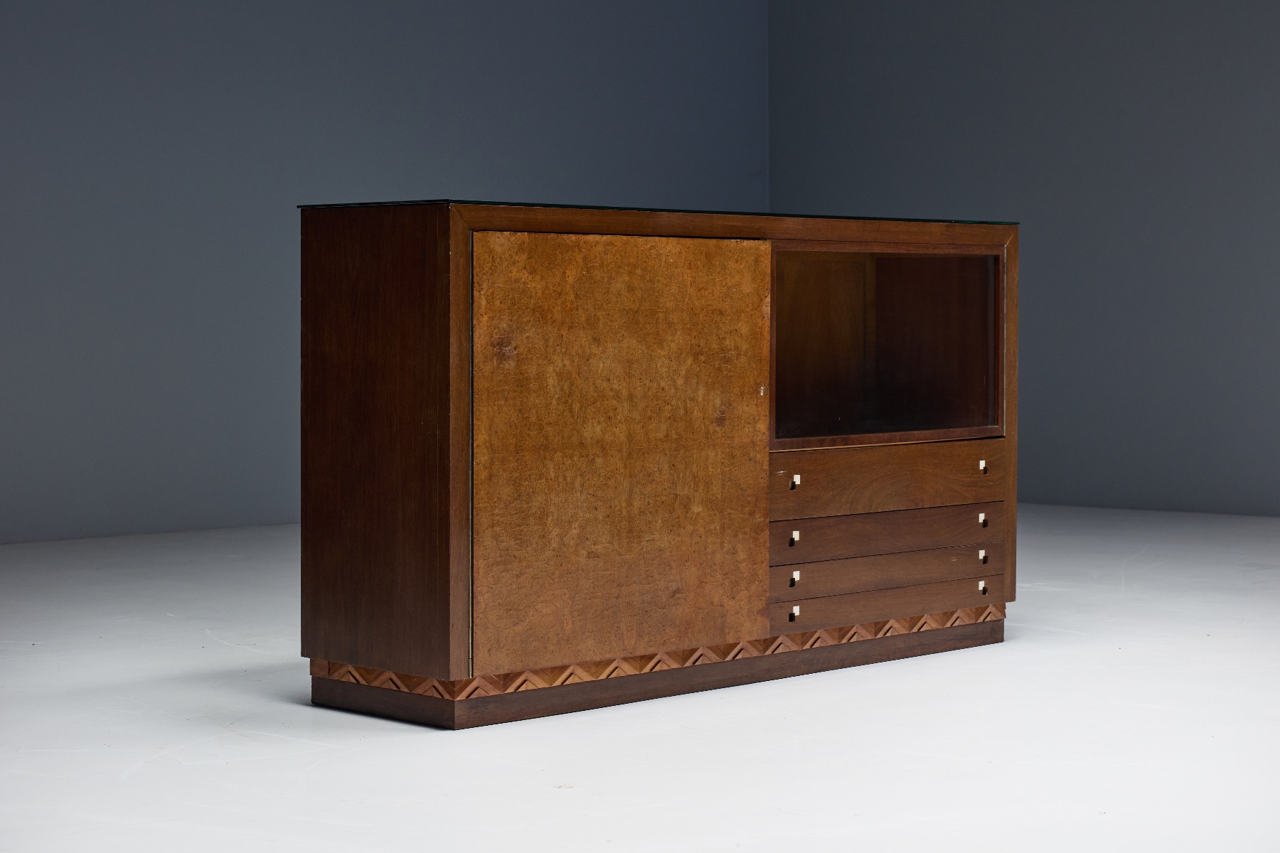 Burl Art Deco Credenza by Charles Van Beerleire - 1940s