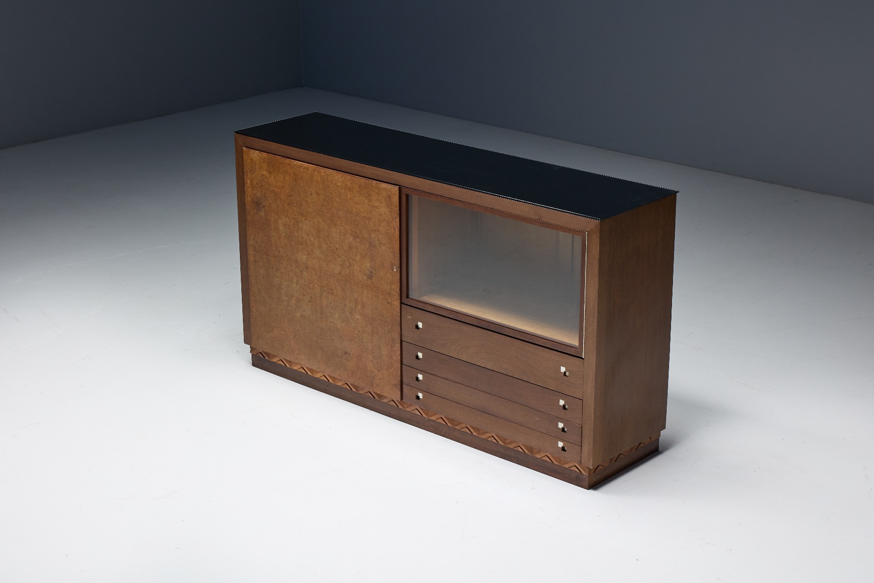 Burl Art Deco Credenza by Charles Van Beerleire - 1940s