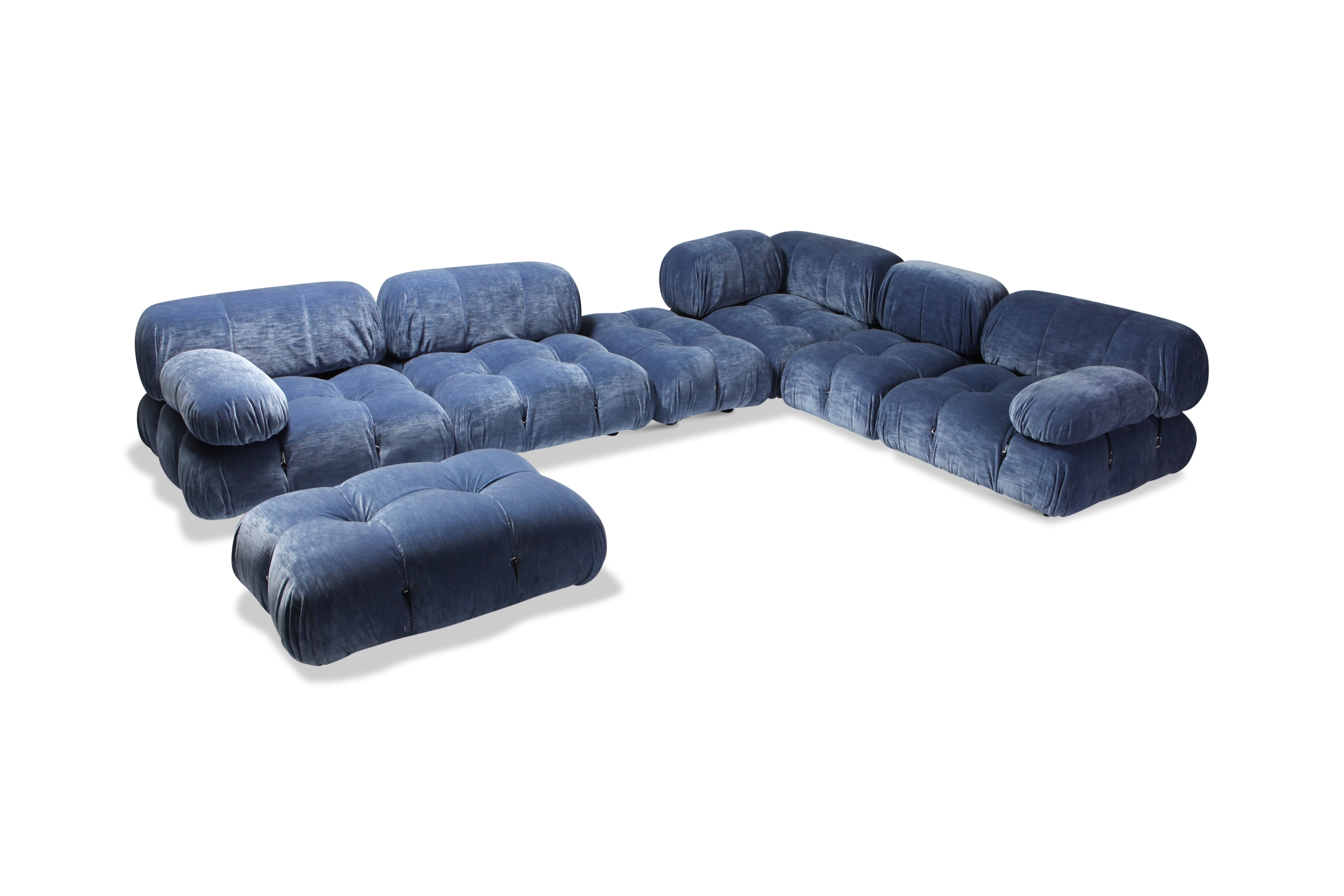 Mario Bellini Camaleonda Sectional Sofa in Blue Velvet - 1970s