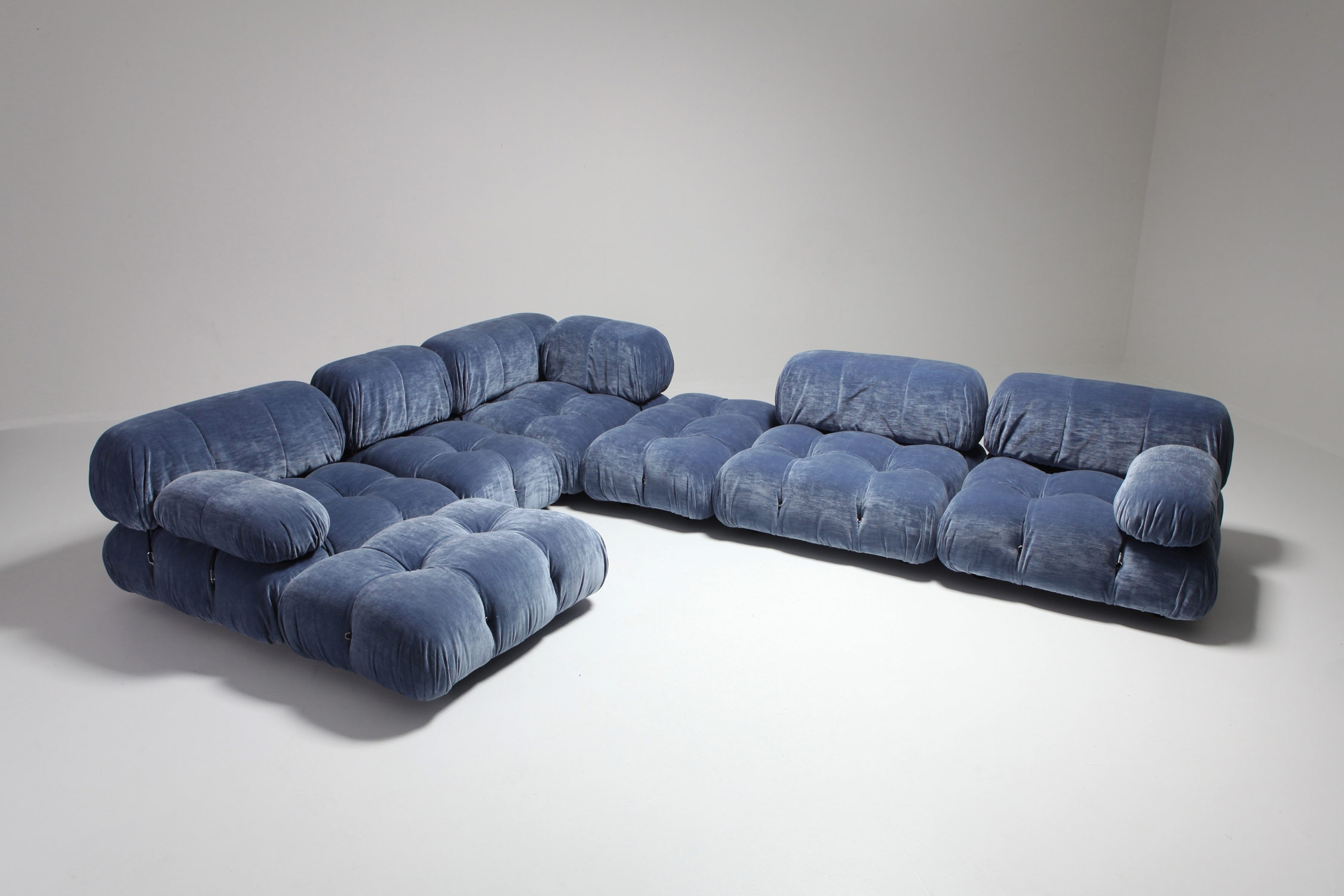 Mario Bellini Camaleonda Sectional Sofa in Blue Velvet - 1970s
