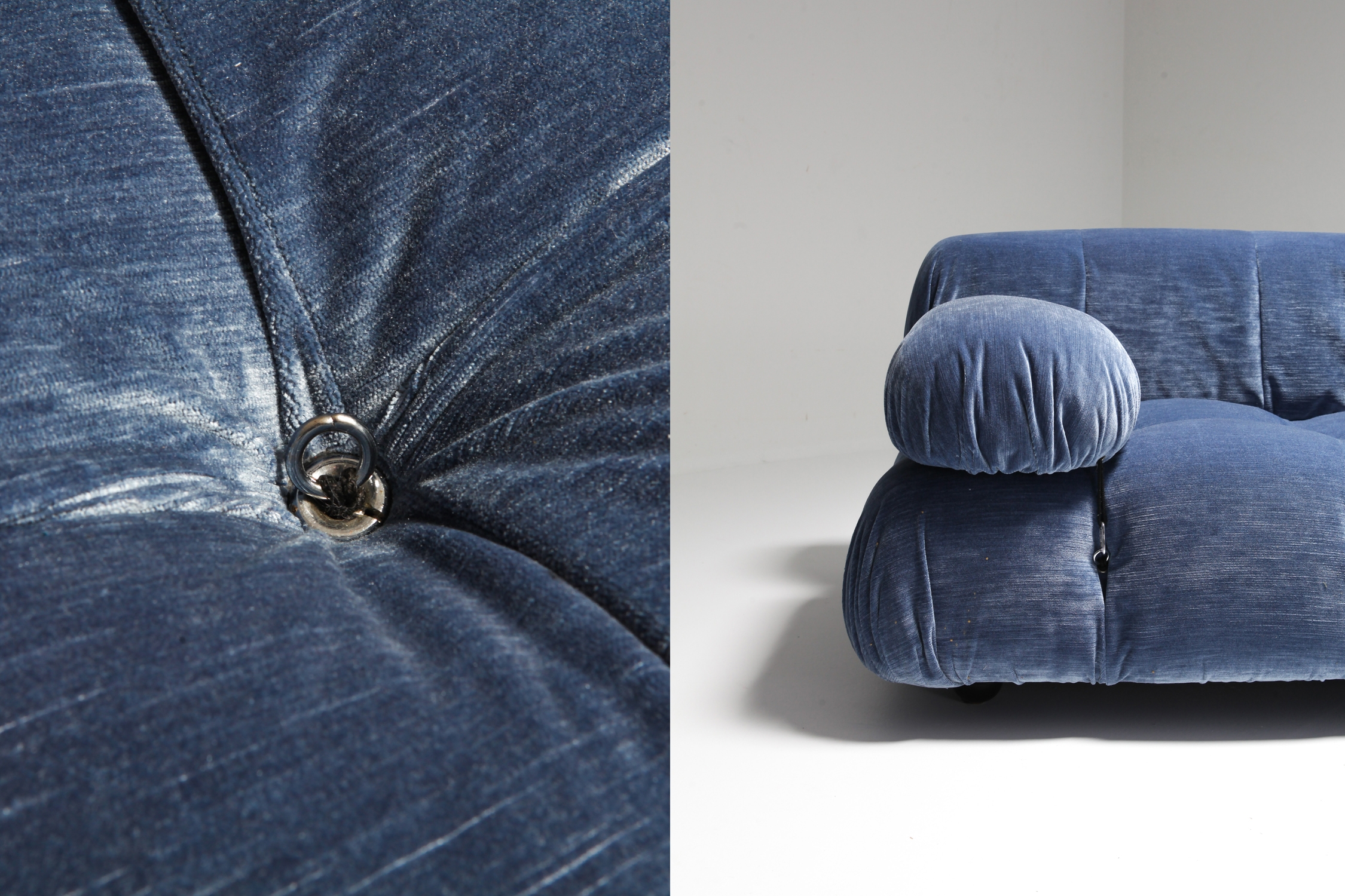 Mario Bellini Camaleonda Sectional Sofa in Blue Velvet - 1970s