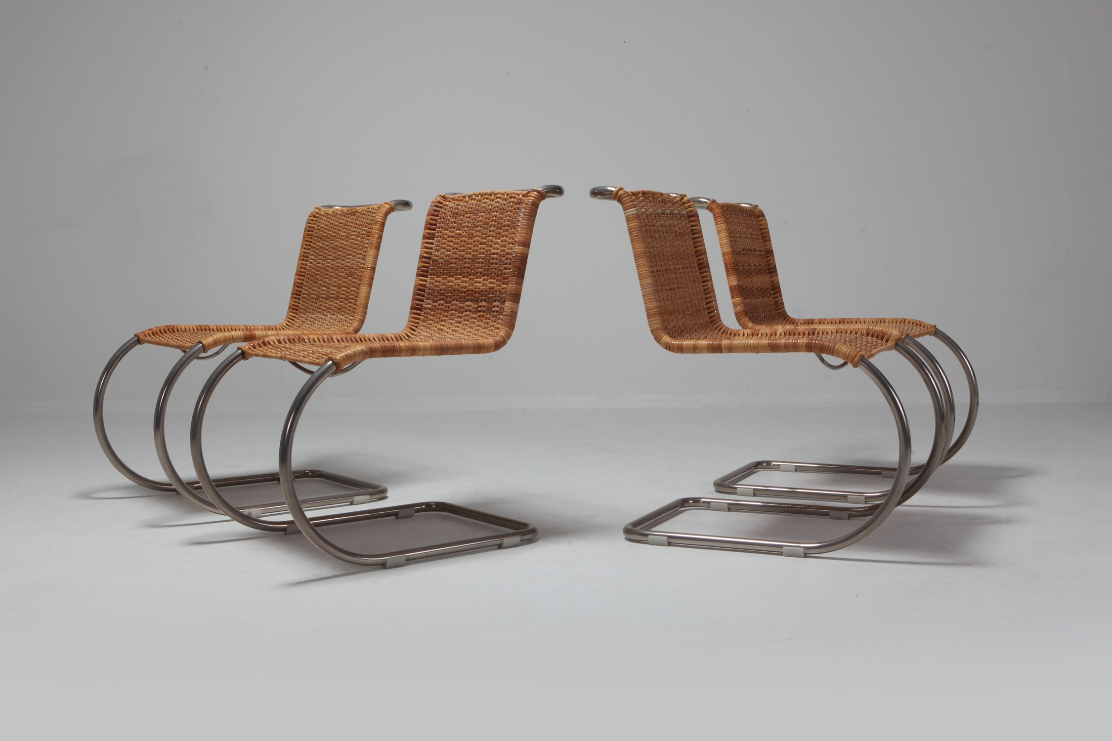 Ludwig Mies van der Rohe Set of Four B42 Weissenhof Chairs by Tecta - 1982