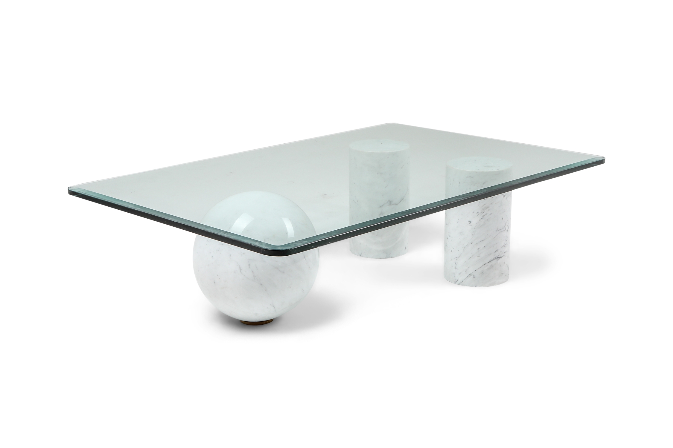 Italian White Marble Coffee Table by Massimo Vignelli - 1970s