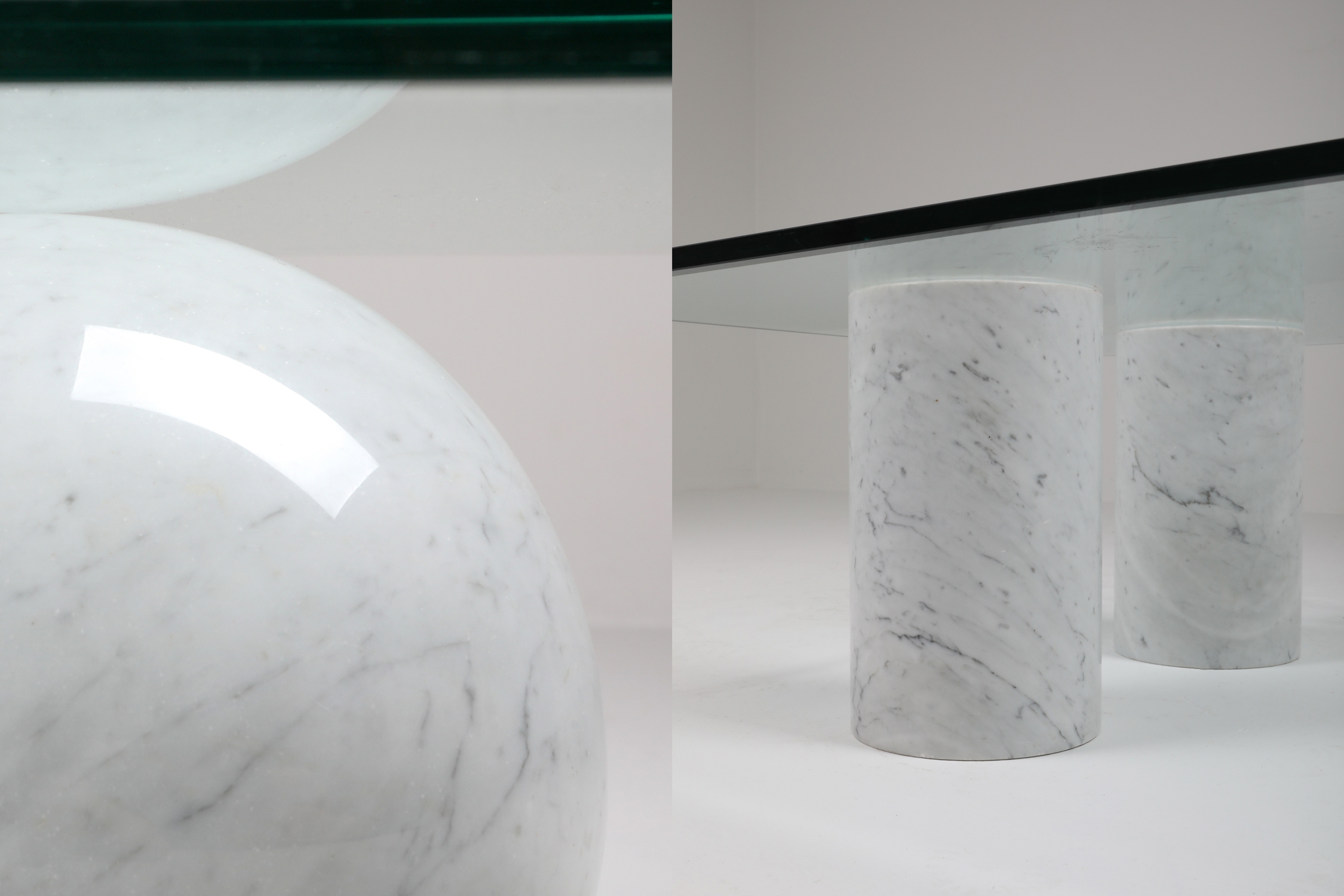 Italian White Marble Coffee Table by Massimo Vignelli - 1970s