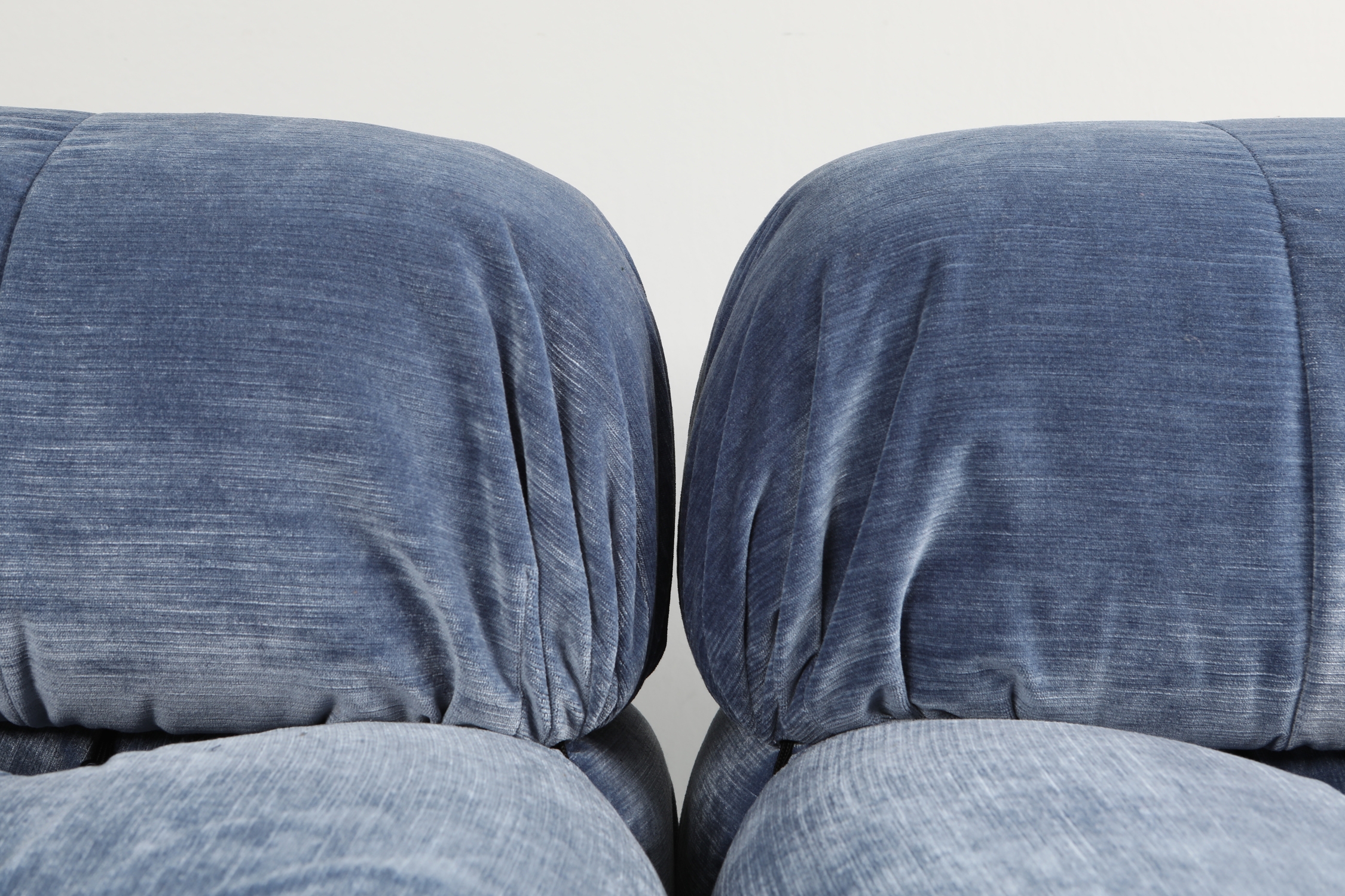 Mario Bellini Sky Blue Velvet Camaleonda Modular Couch - 1970s