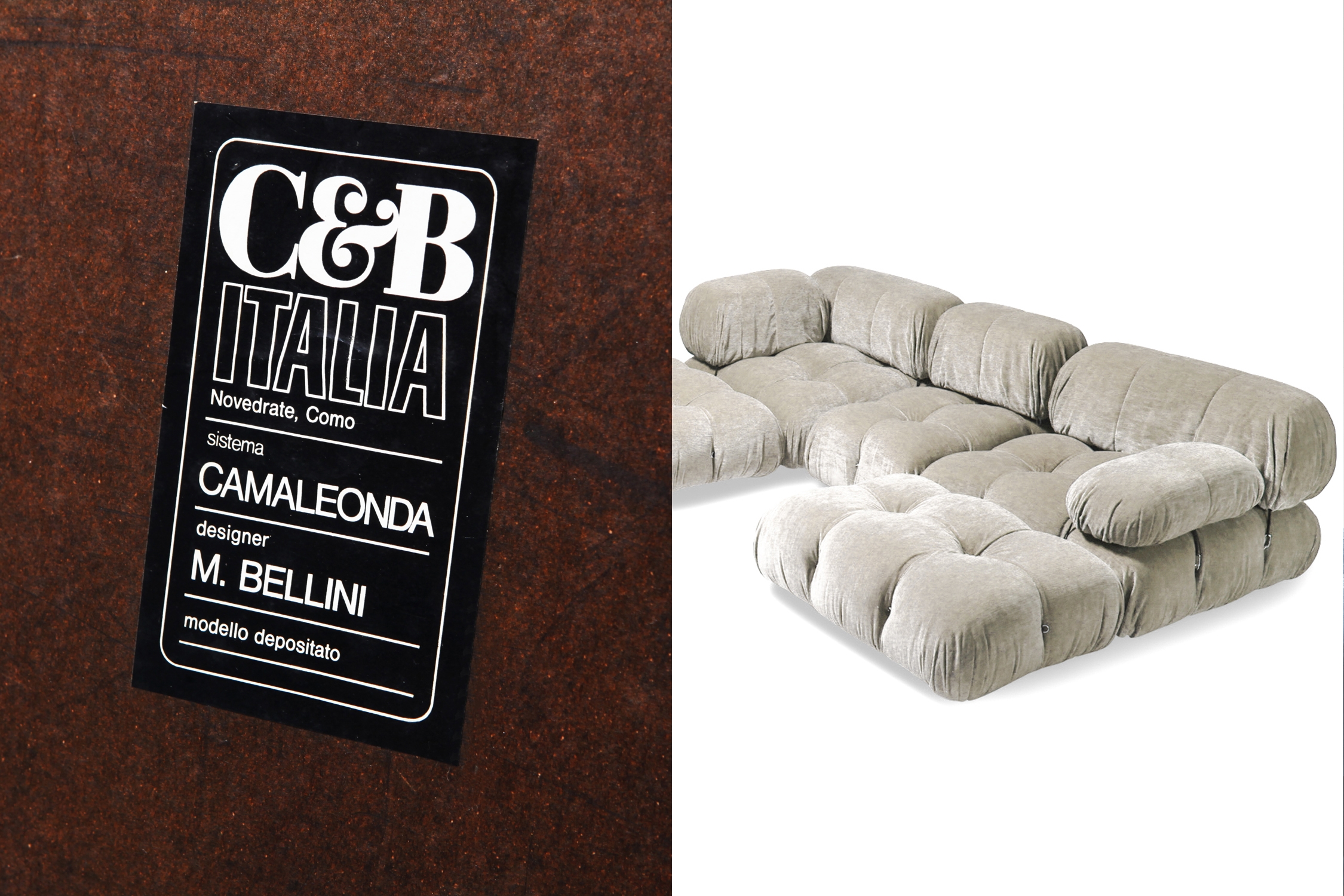 Velvet Sectional Sofa Model 'Camaleonda' by Mario Bellini - 1970s