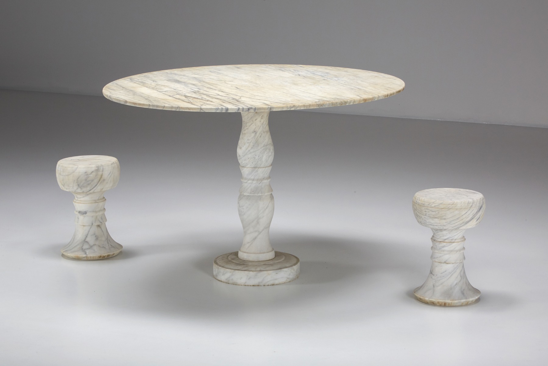 Mangiarotti Style Carrara Marble Garden Table - 1950's