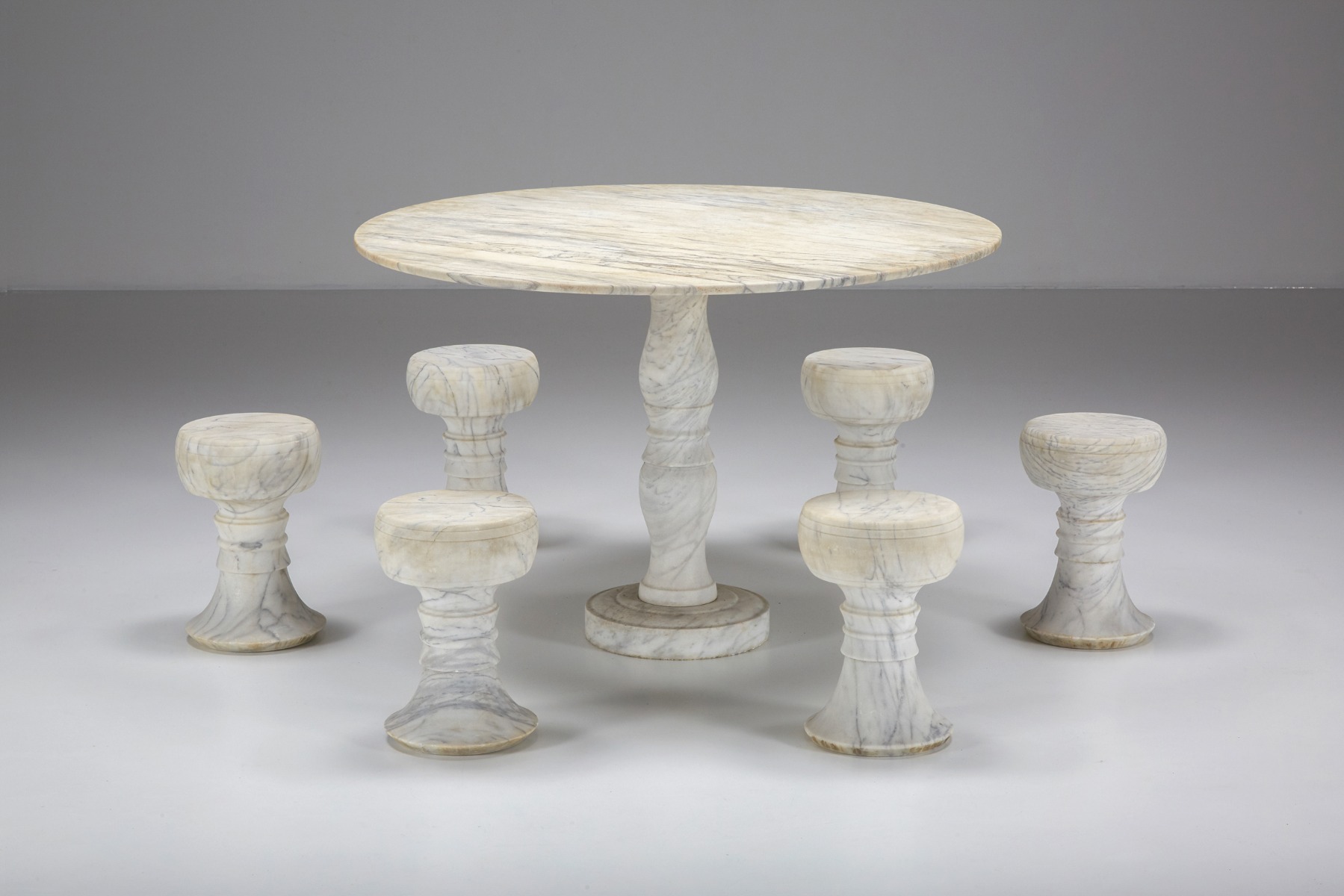 Mangiarotti Style Carrara Marble Garden Table - 1950's