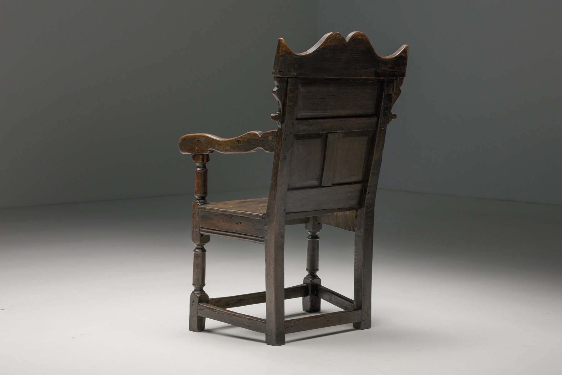 English Carved Oak Armchair - 17th Century