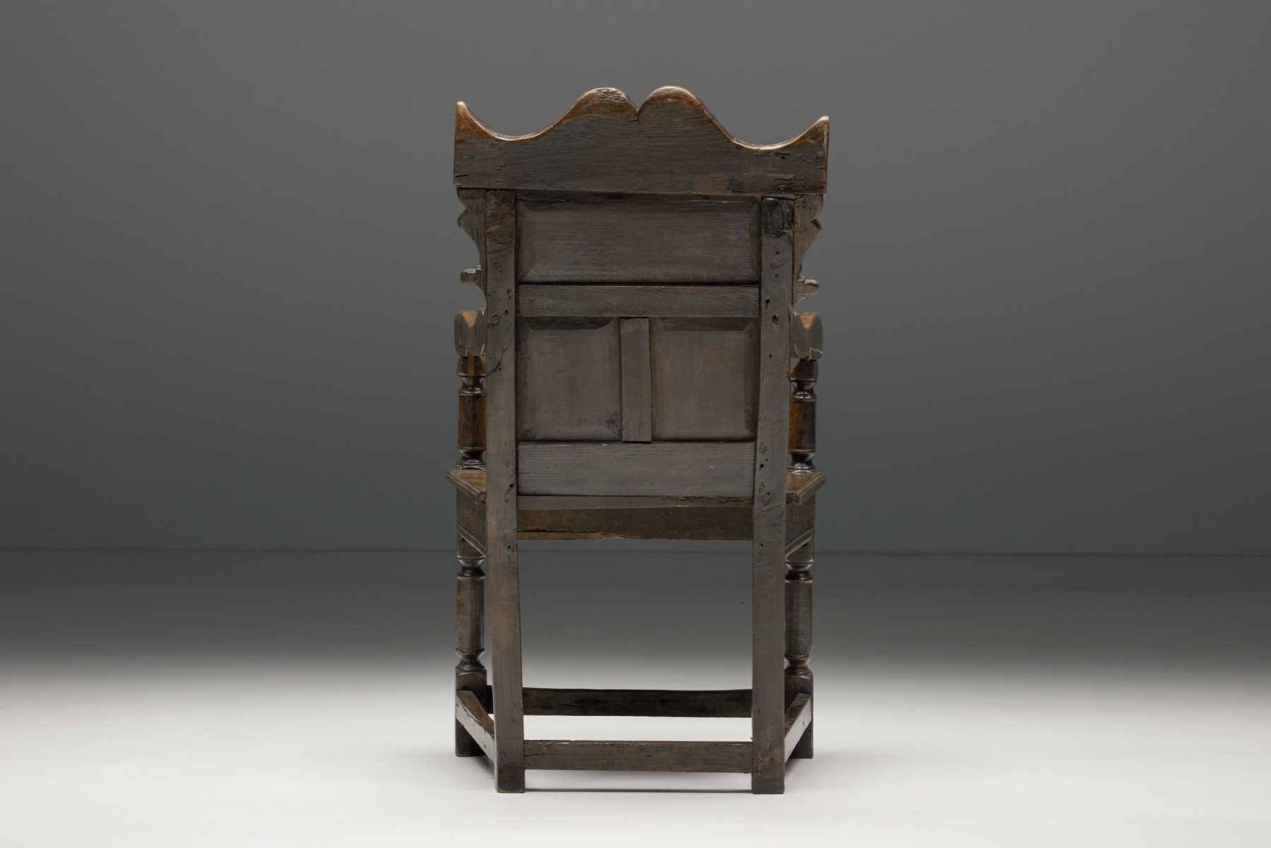 English Carved Oak Armchair - 17th Century