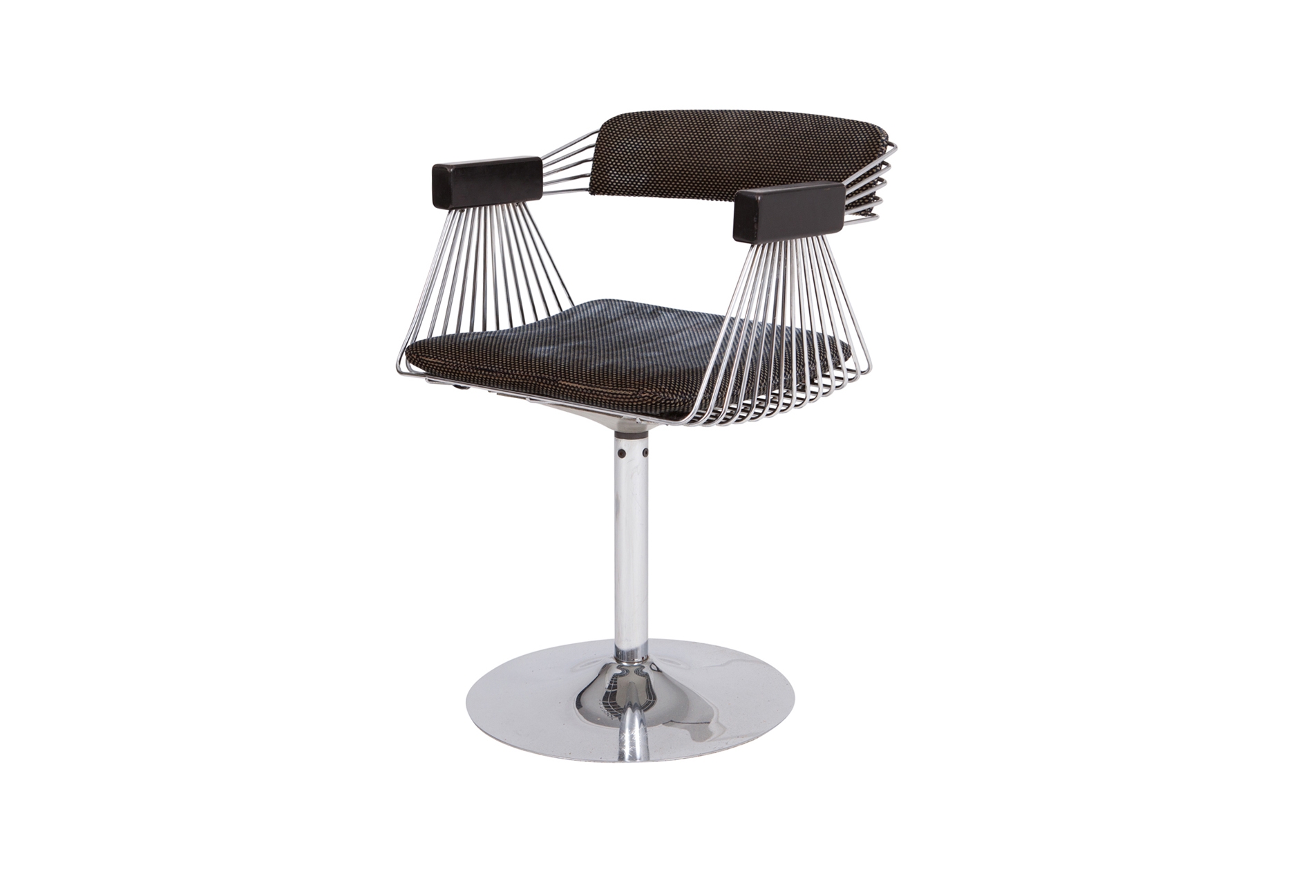 Rudi Verelst Space Age Swivel Armchairs In Chromed Steel - 1970s