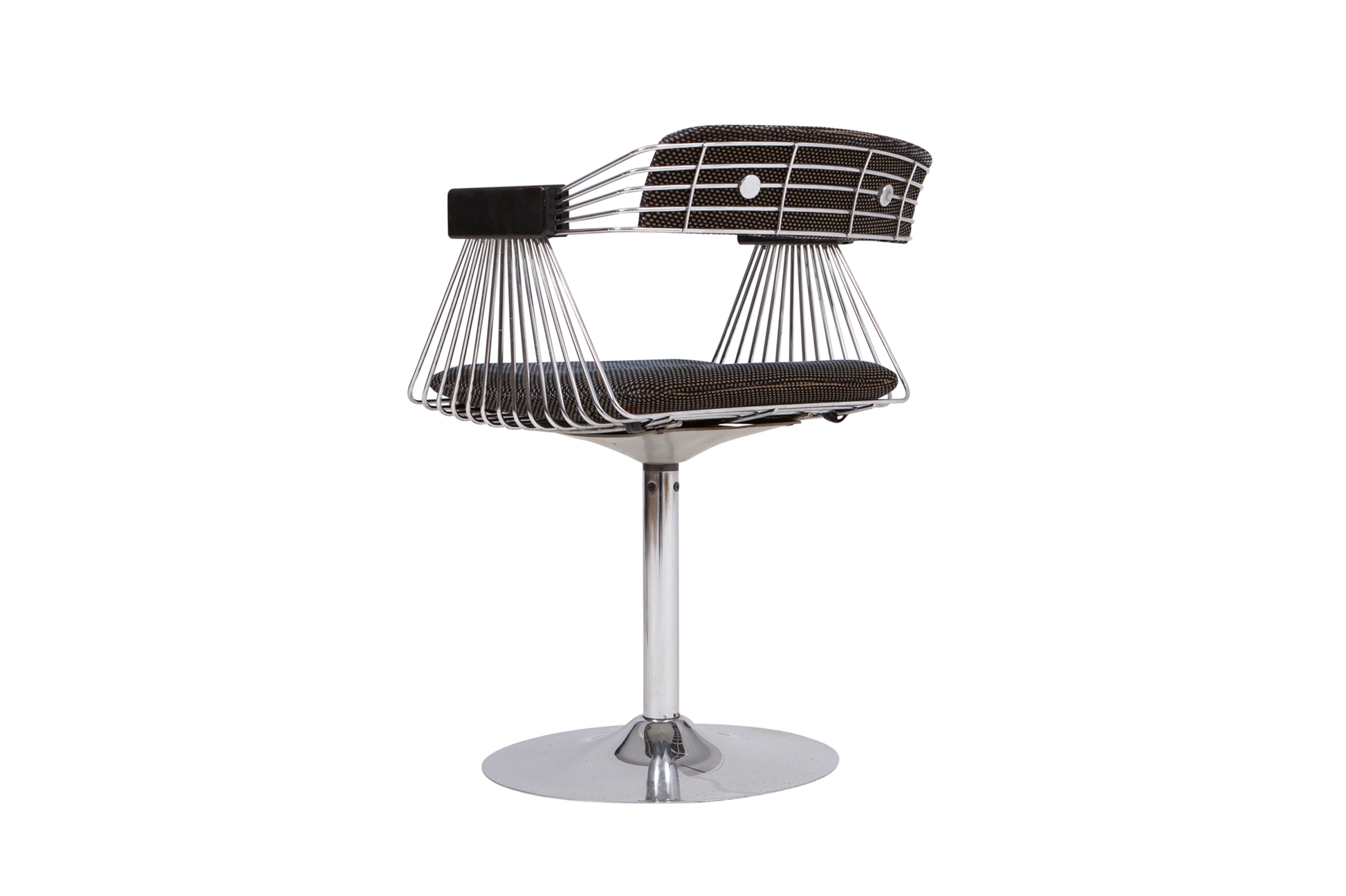 Rudi Verelst Space Age Swivel Armchairs In Chromed Steel - 1970s