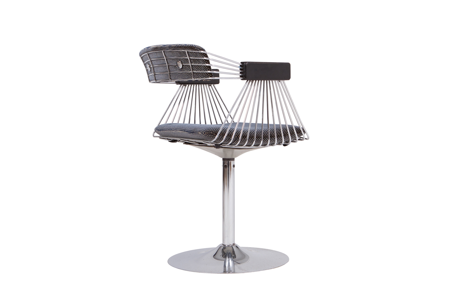 Rudi Verelst Space Age Swivel Armchairs In Chromed Steel - 1970s