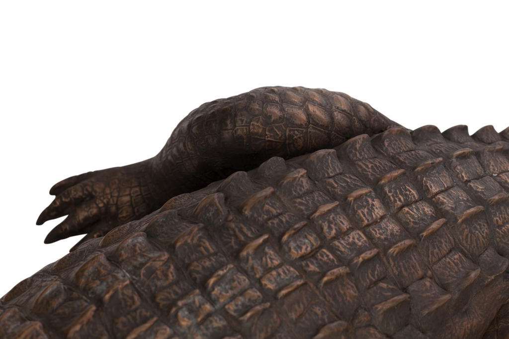 Bronzed Fiber Glass Crocodile - 1980s