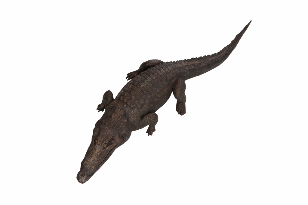 Bronzed Fiber Glass Crocodile - 1980s