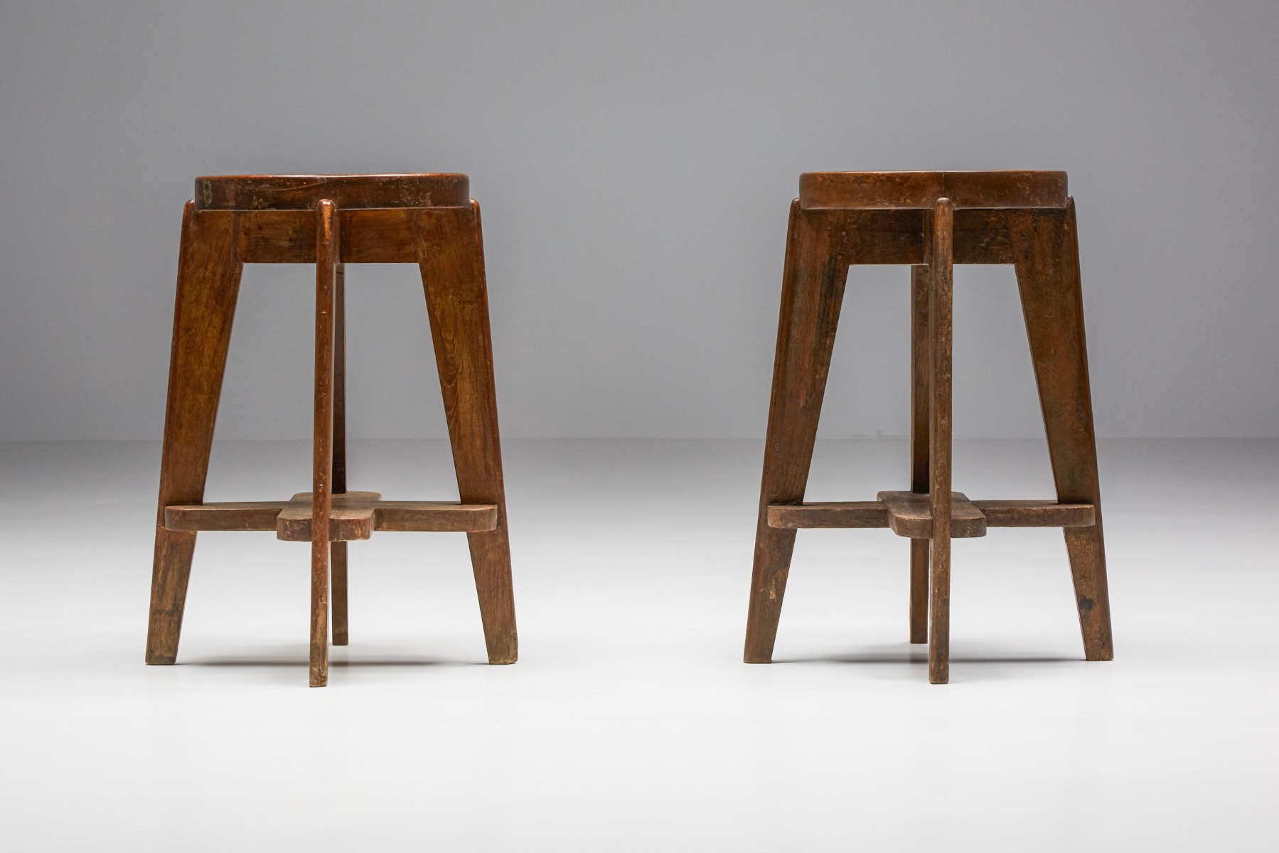 Set of Chandigarh Stools 'CB' by Pierre Jeanneret - 1965