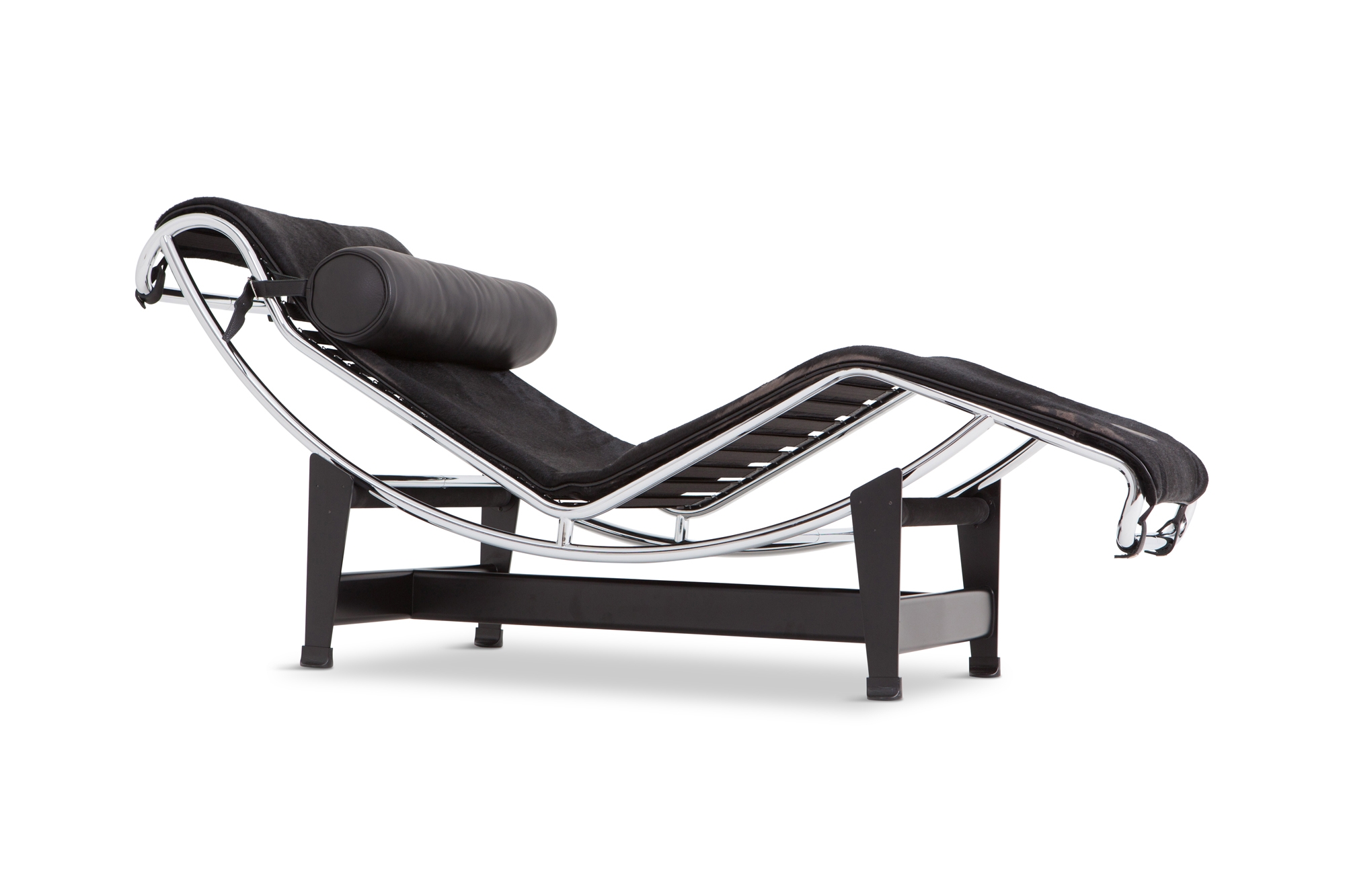 Le Corbusier Lounge Chair LC4 Pony Hide Black For Cassina - 1980s