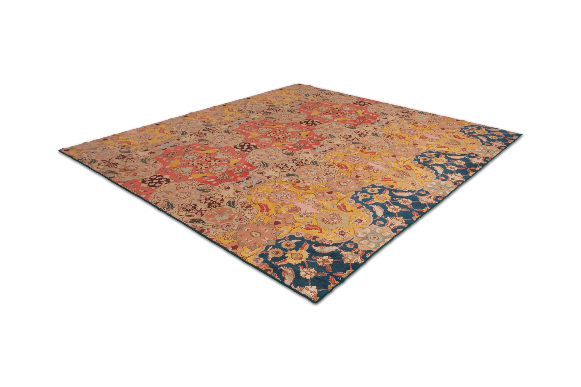 Agra Carpet In Wool & Silk - 1930s