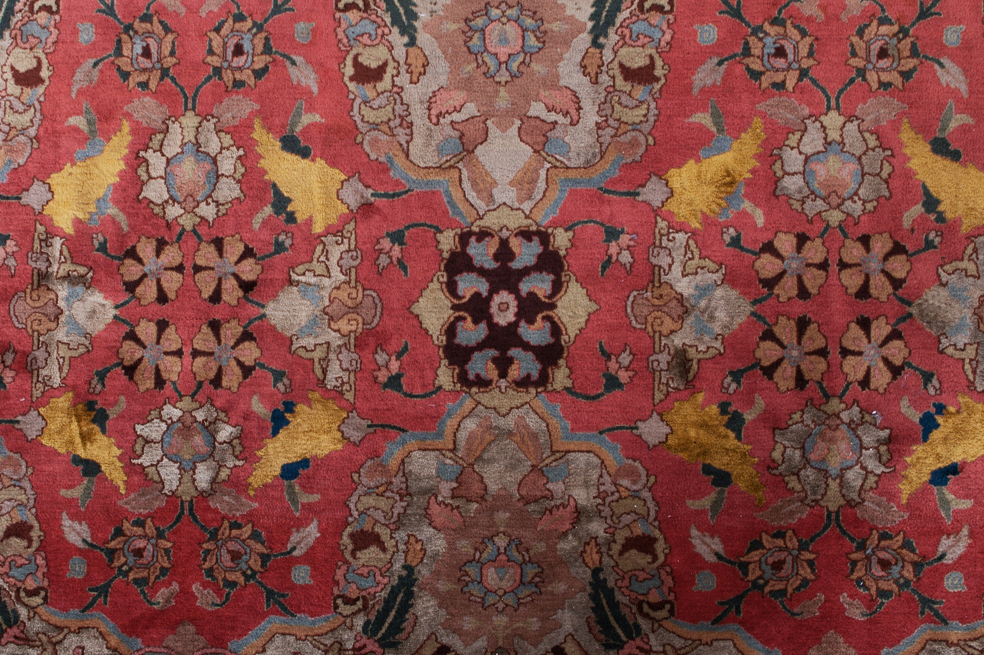 Agra Carpet In Wool & Silk - 1930s