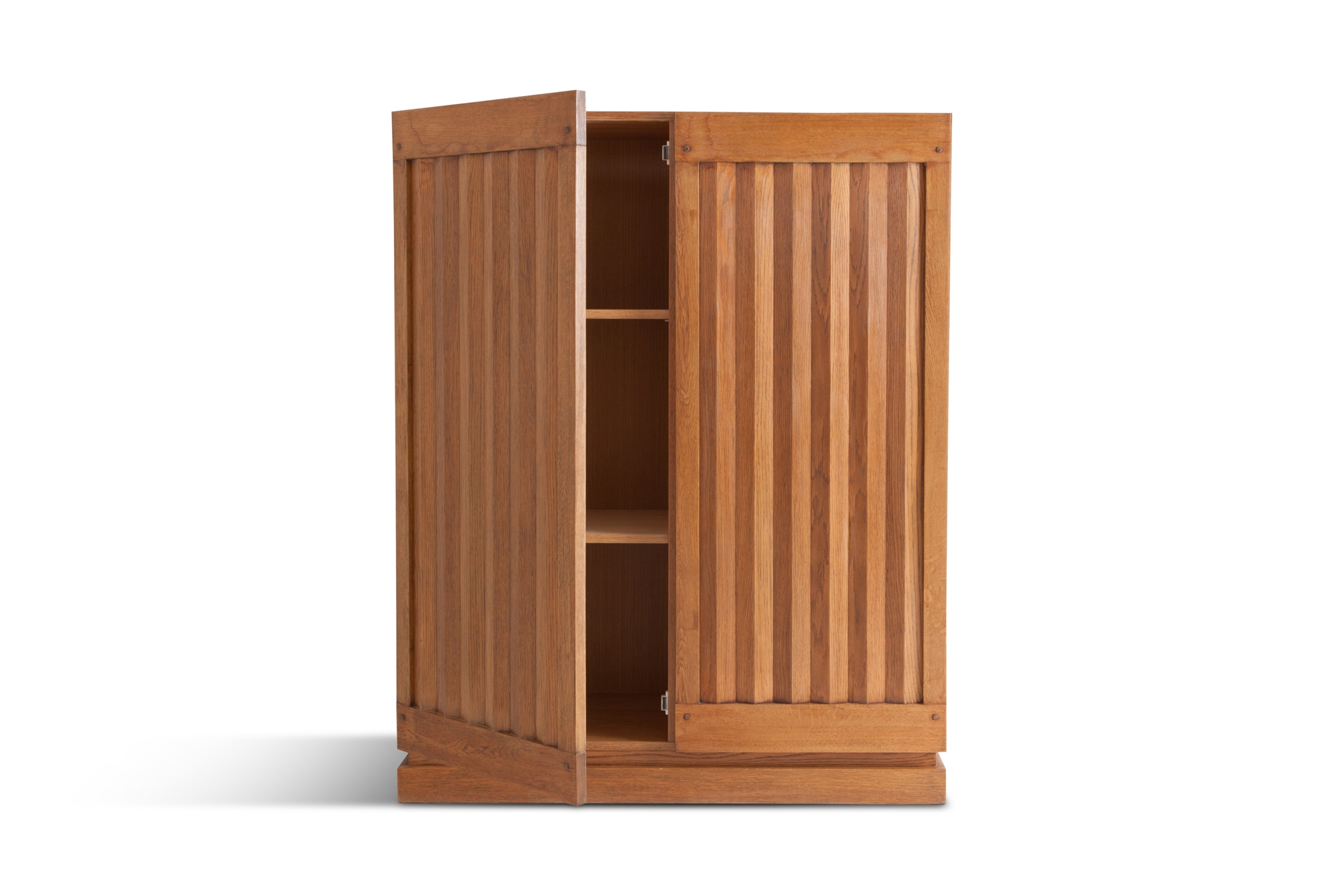 Minimalist Natural Oak Bar Cabinet - 1970