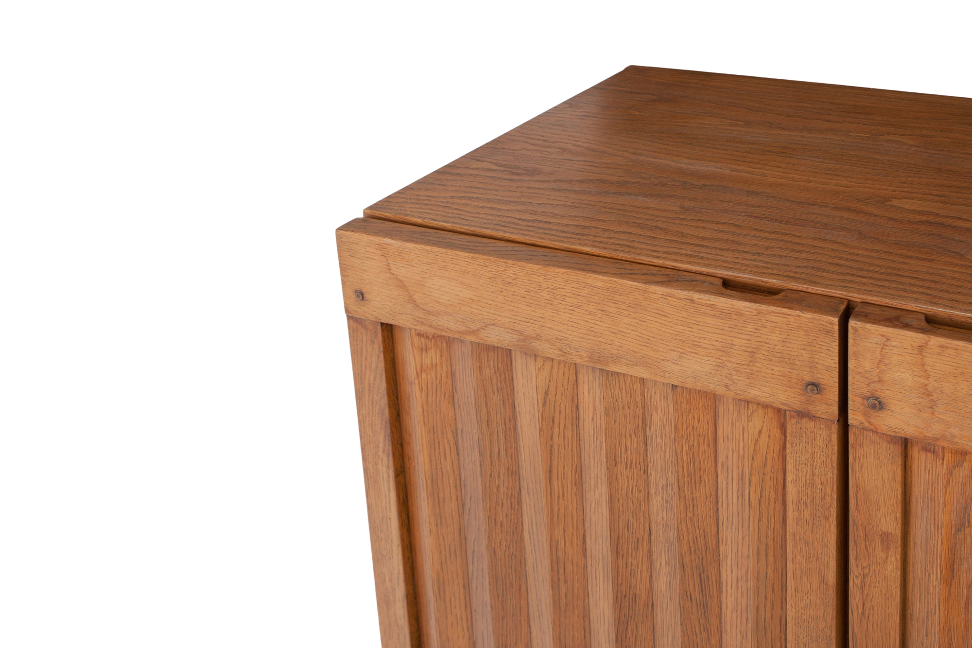 Minimalist Natural Oak Bar Cabinet - 1970
