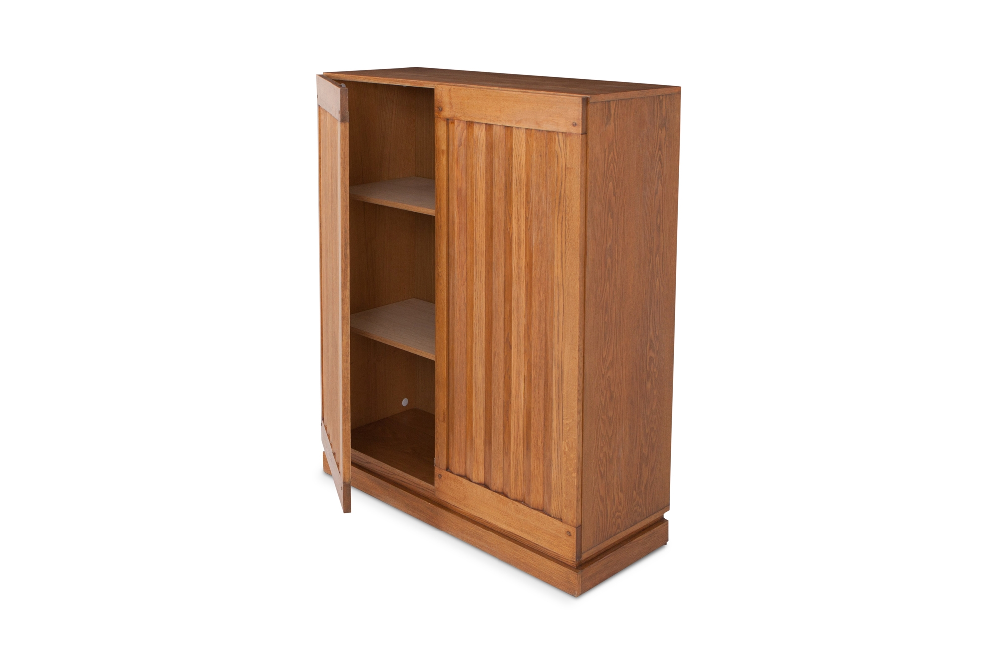 Minimalist Natural Oak Bar Cabinet - 1970