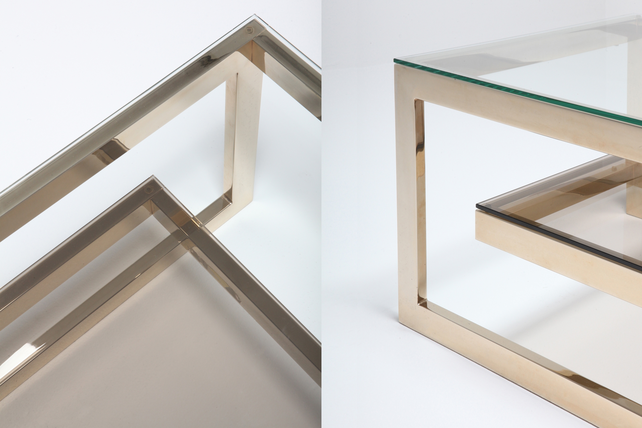 Gold-Plated 'G' Shaped Occasional Table - 1970's