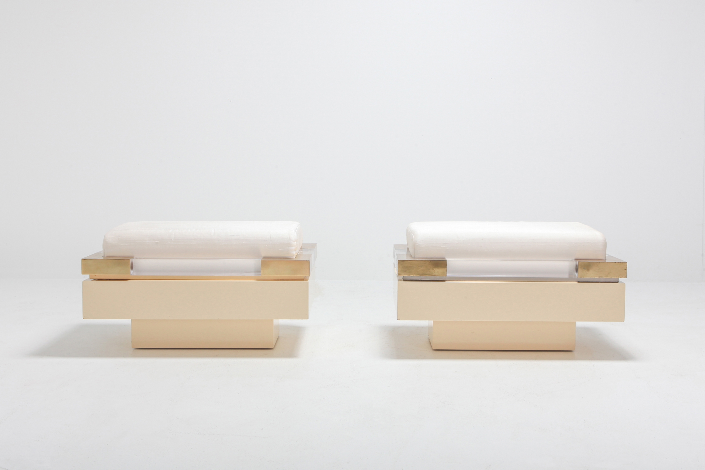 Postmodern Chic Pair of Ottoman by Charles Hollis Jones - 1970s