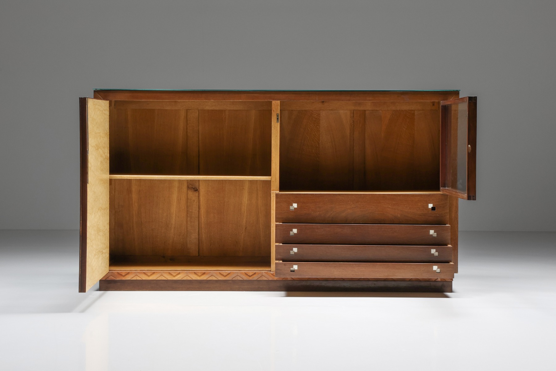 Burl Art Deco Credenza by Charles Van Beerleire - 1940s
