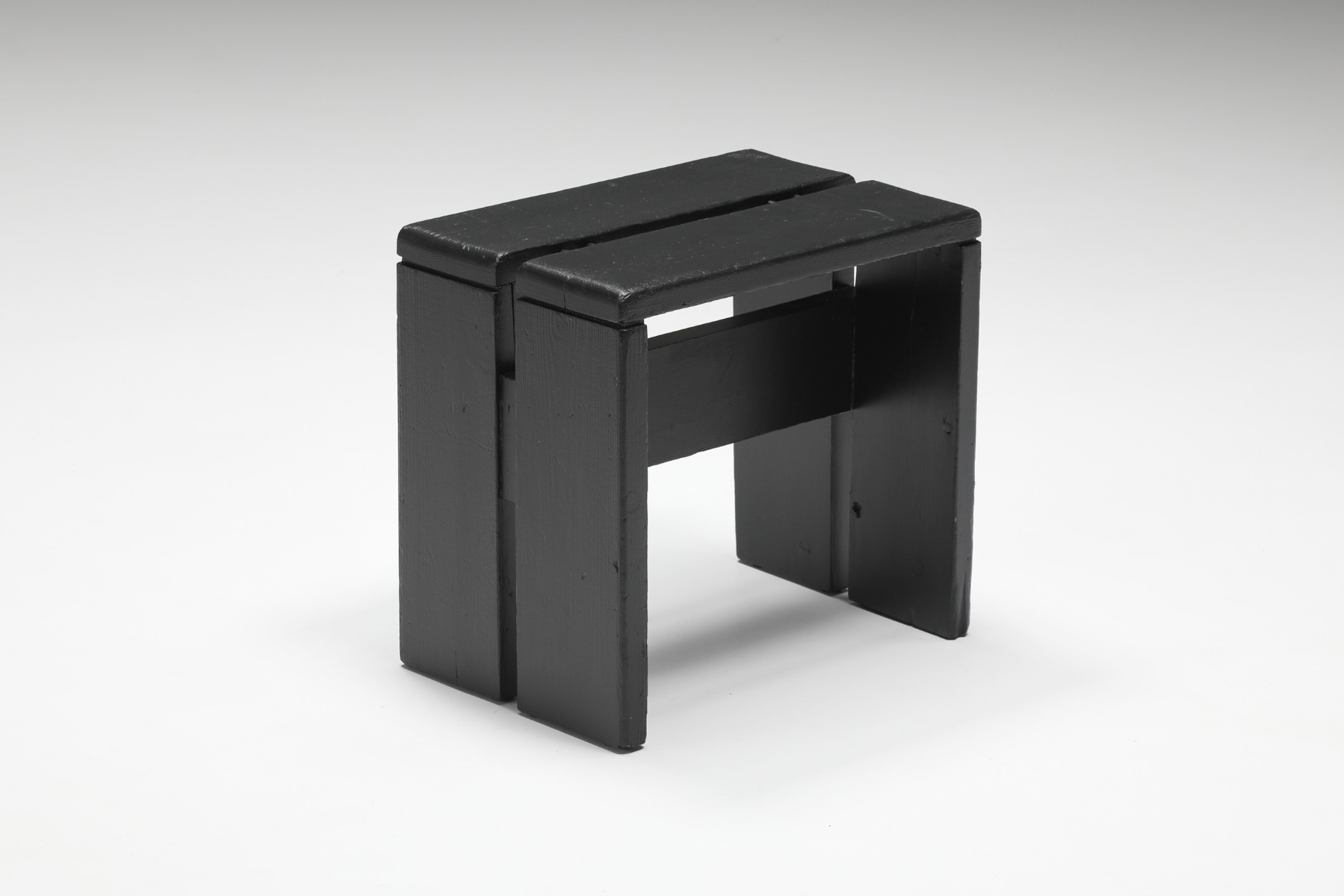 Charlotte Perriand Les Arcs Black Stools Set - 1960's
