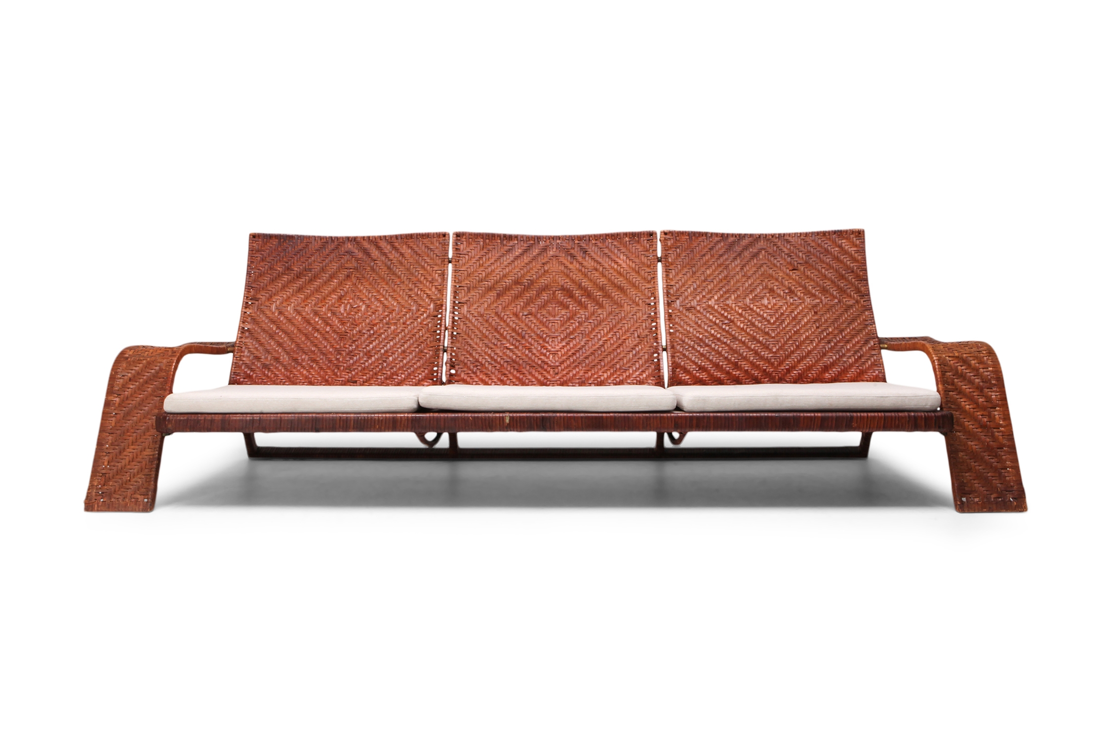 Marzio Cecchi Woven Leather Postmodern Sofa - 1990s