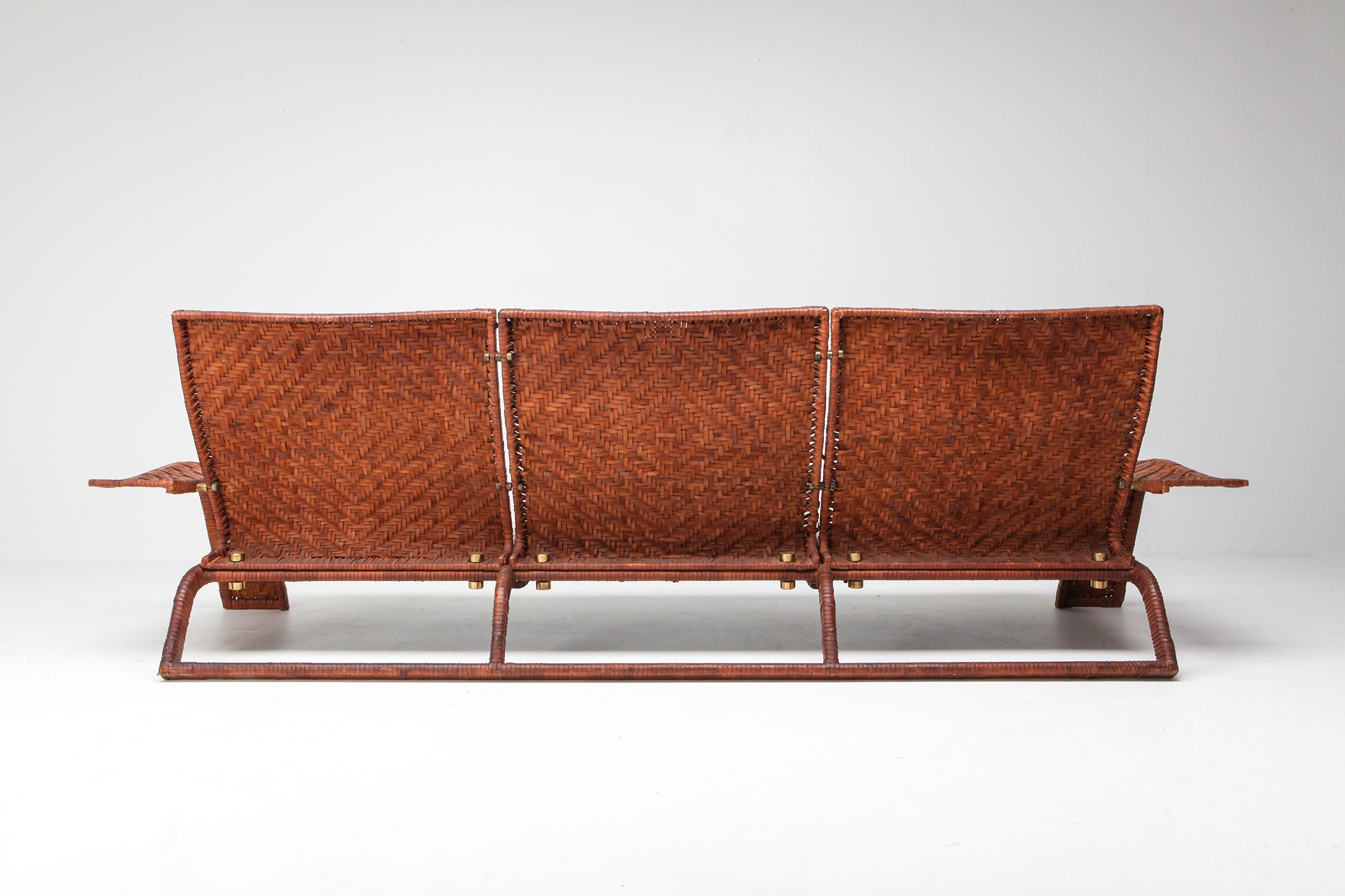 Marzio Cecchi Woven Leather Postmodern Sofa - 1990s