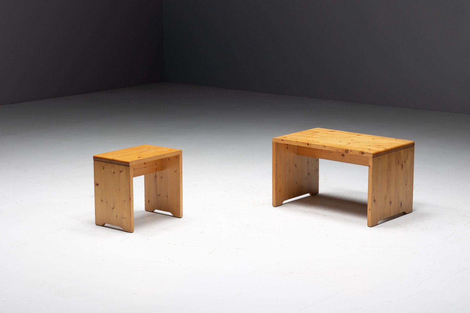 Pine Stool by Charlotte Perriand for Méribel - 1960s